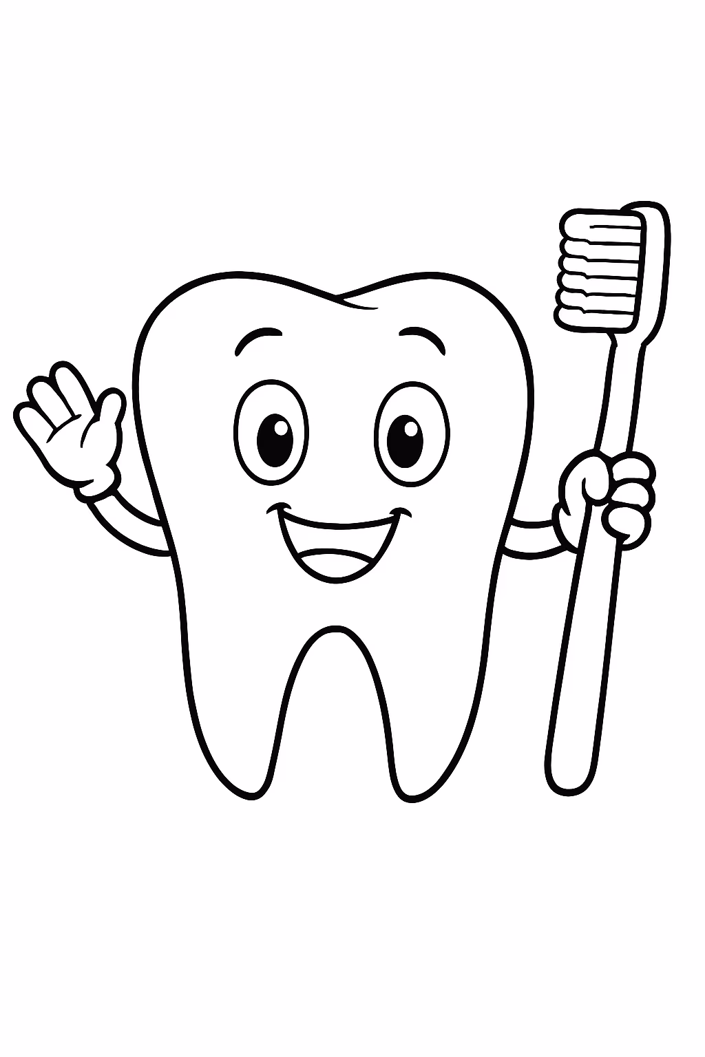 Dente para colorir — desenho para imprimir