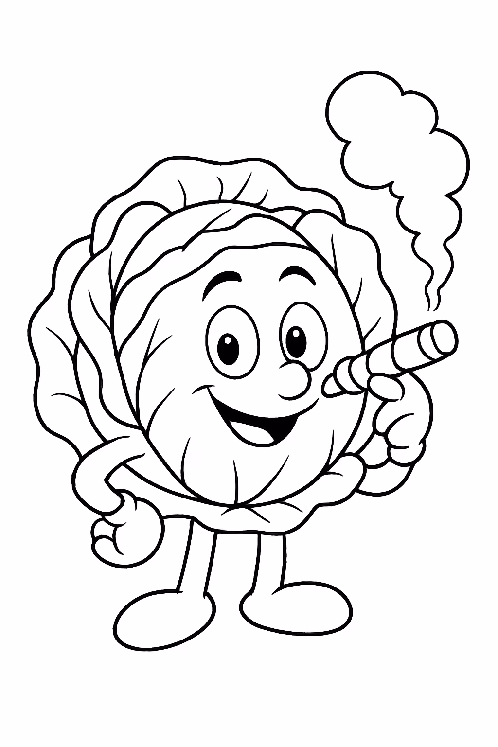 Desenhe um cavolo fumando charuto para colorir — desenho para imprimir