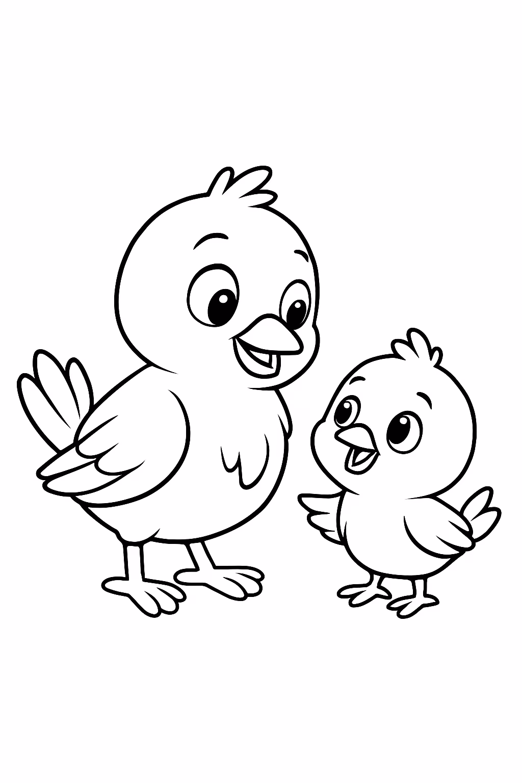 Pintinhos para colorir — desenho para imprimir