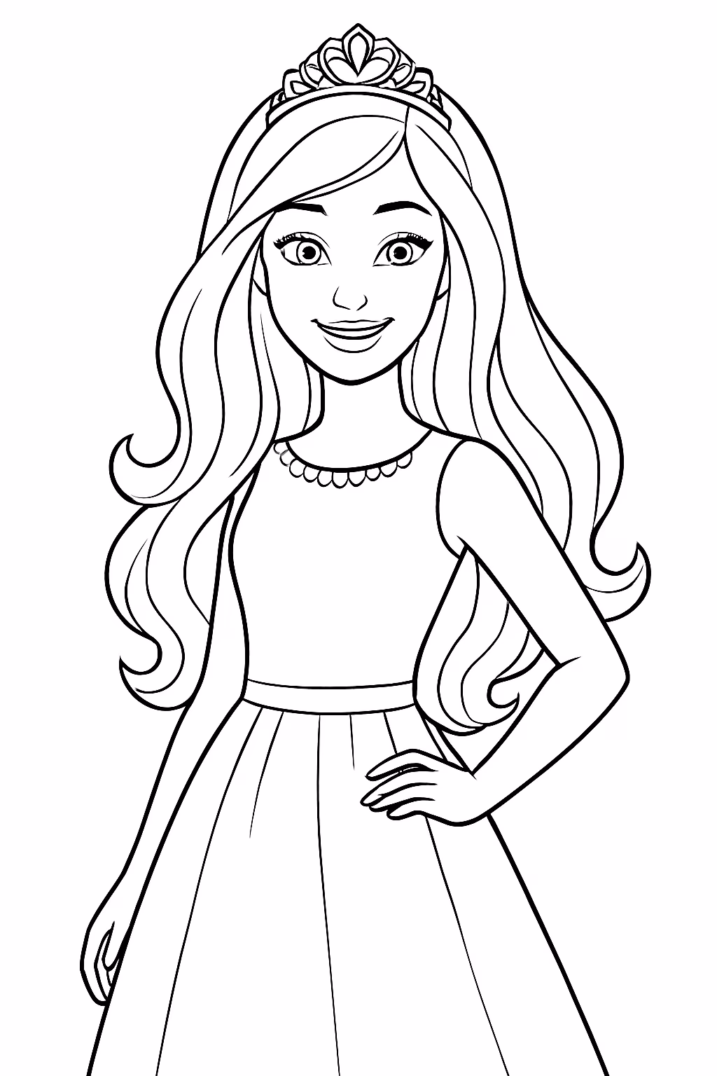 Barbie para colorir — desenho para imprimir