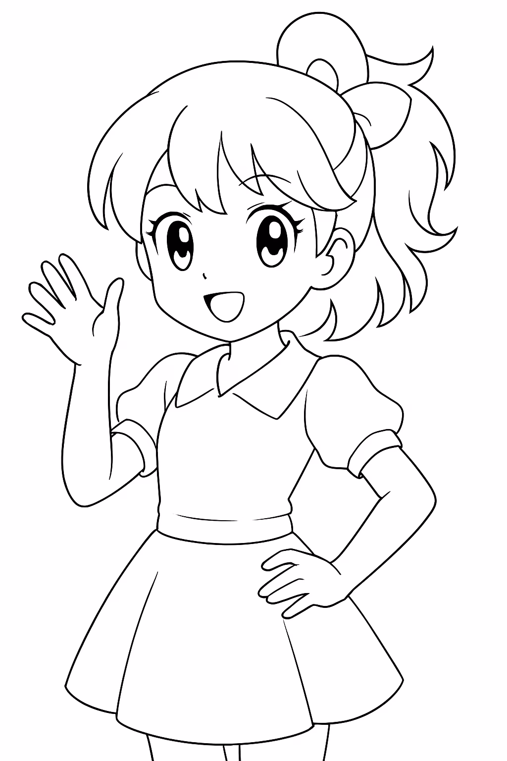 De anime para colorir — desenho para imprimir