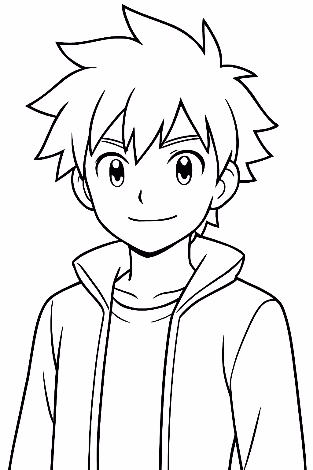 De anime masculino para colorir — desenho para imprimir