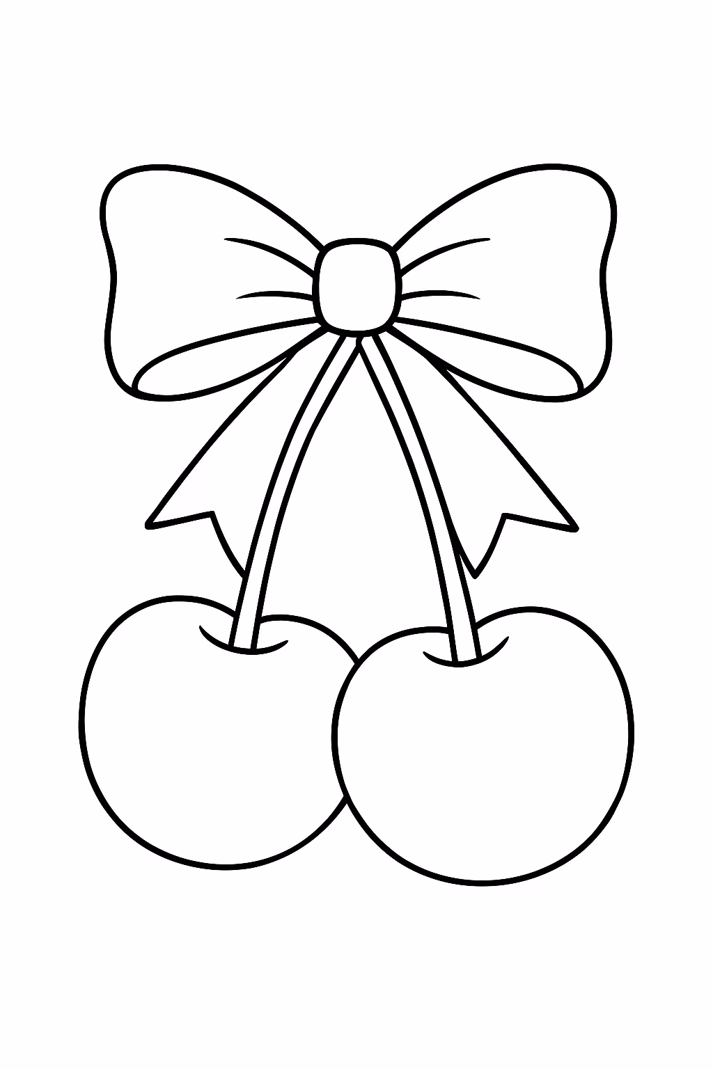 De cereja e laco para colorir — desenho para imprimir
