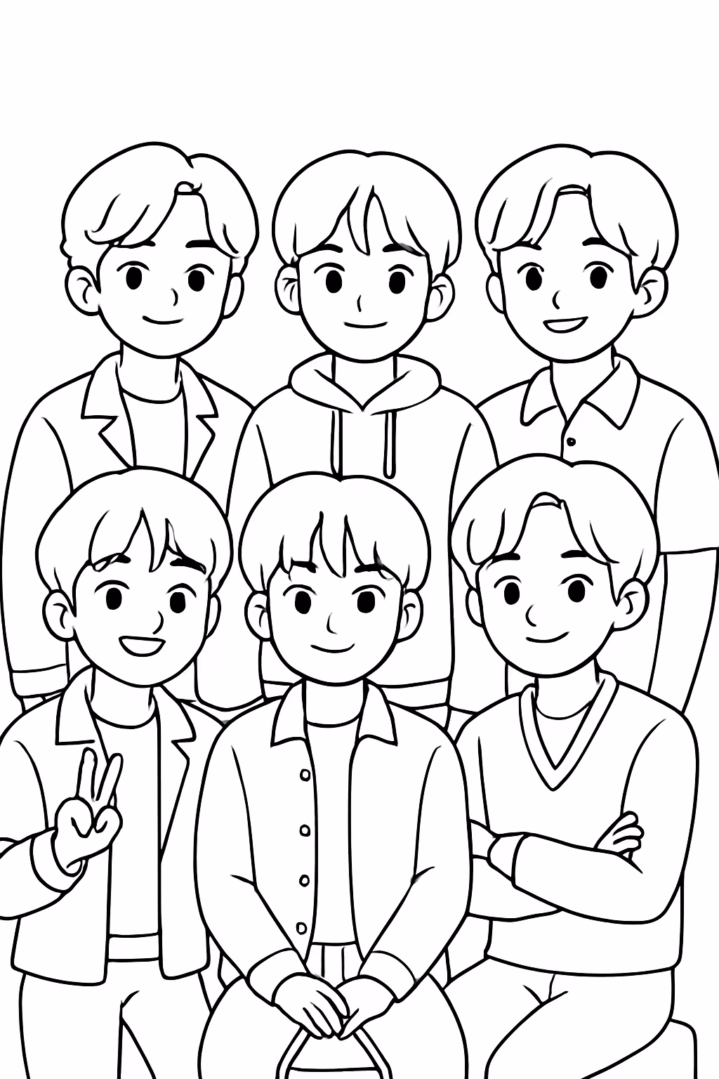 De pintar de bts para colorir — desenho para imprimir