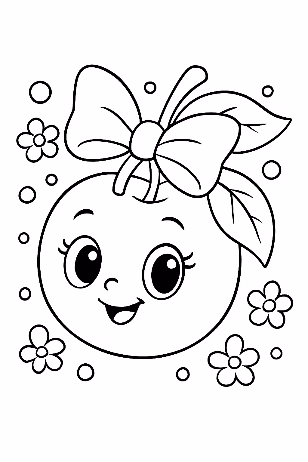 Do bob goods tema cereja e laco com decoracao para colorir — desenho para imprimir