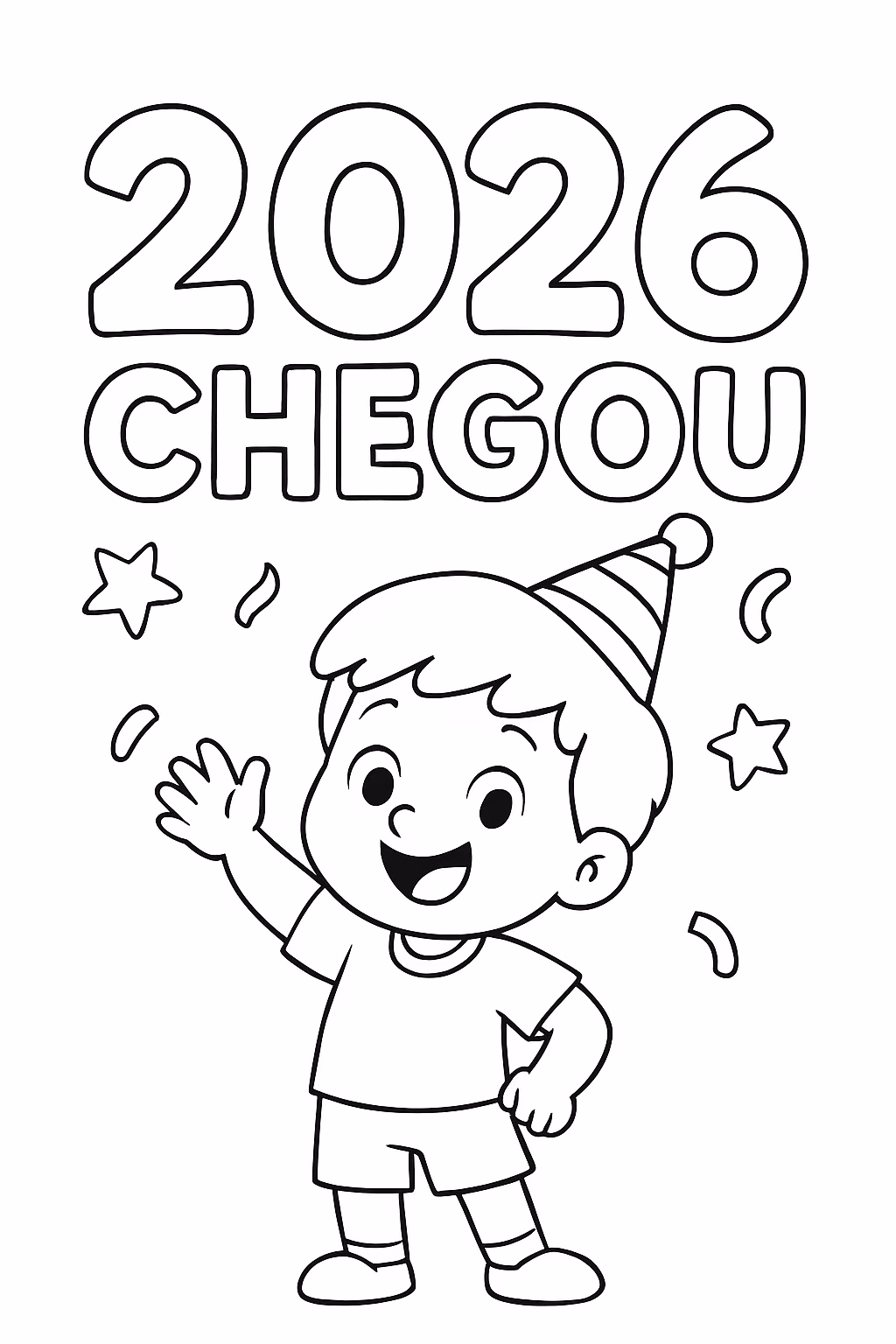 Escrito chegou para colorir — desenho para imprimir