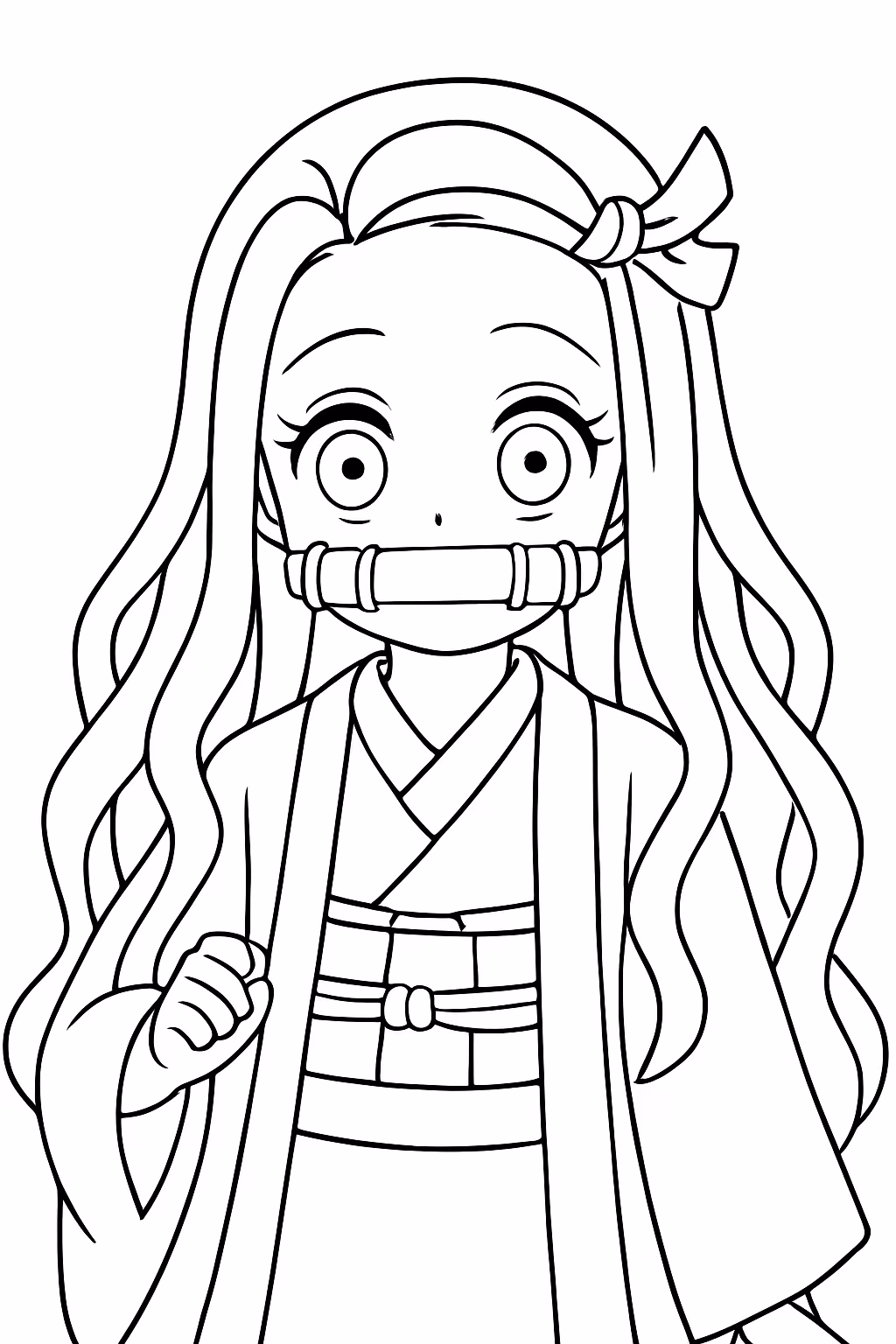 Nezuko para colorir — desenho para imprimir