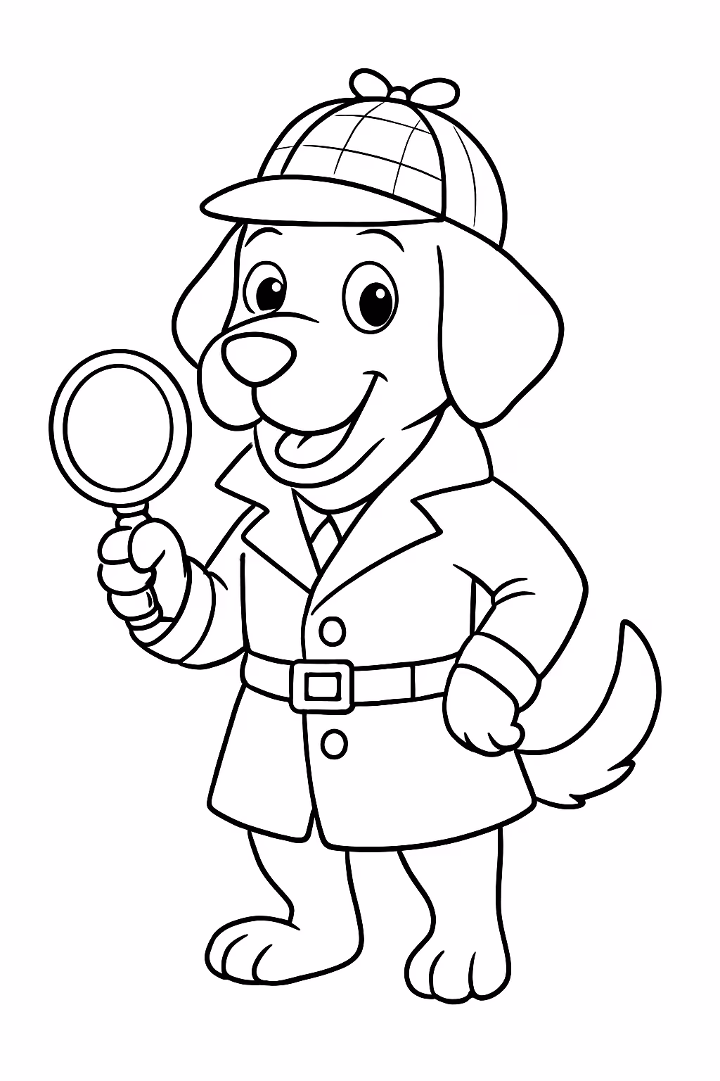 Detetive labrador para colorir — desenho para imprimir
