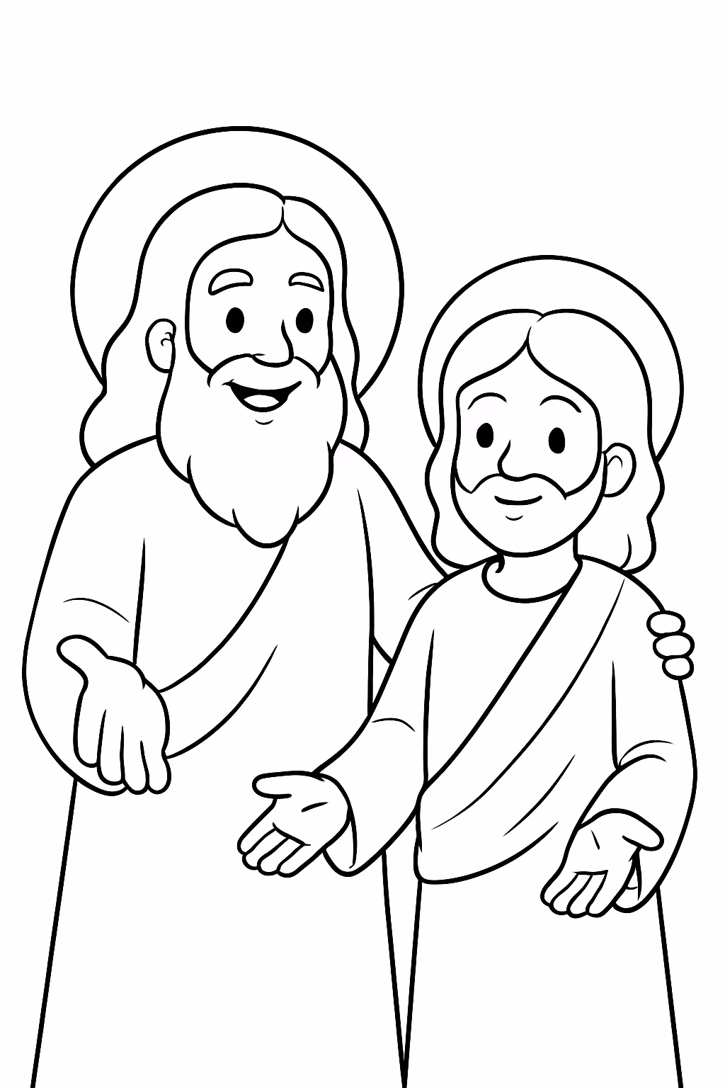 Deus e jesus para colorir — desenho para imprimir