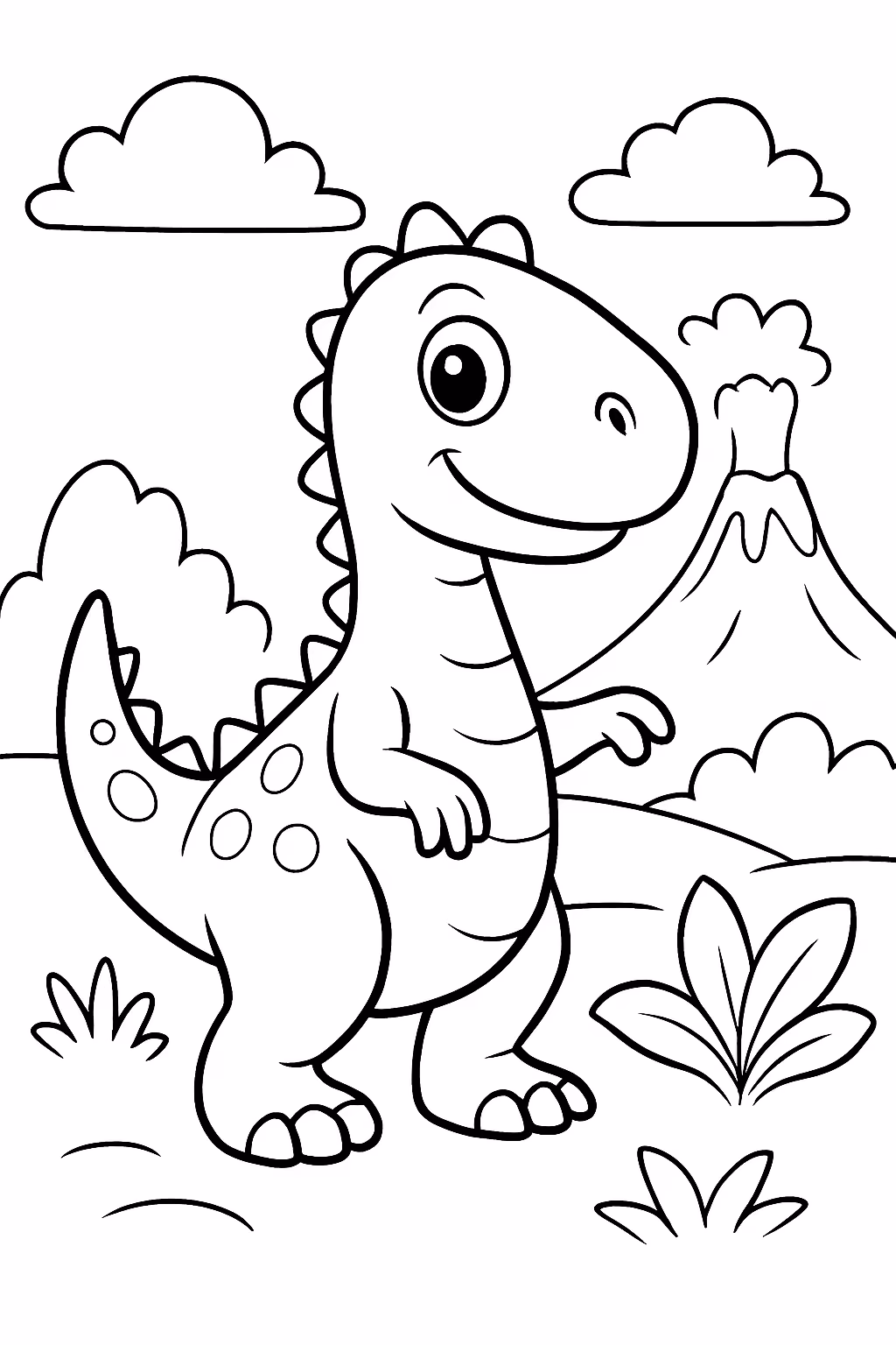 Dinossauro para colorir — desenho para imprimir
