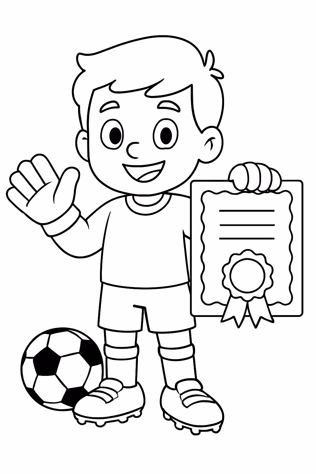 Diploma de melhor guarda redes para colorir — desenho para imprimir