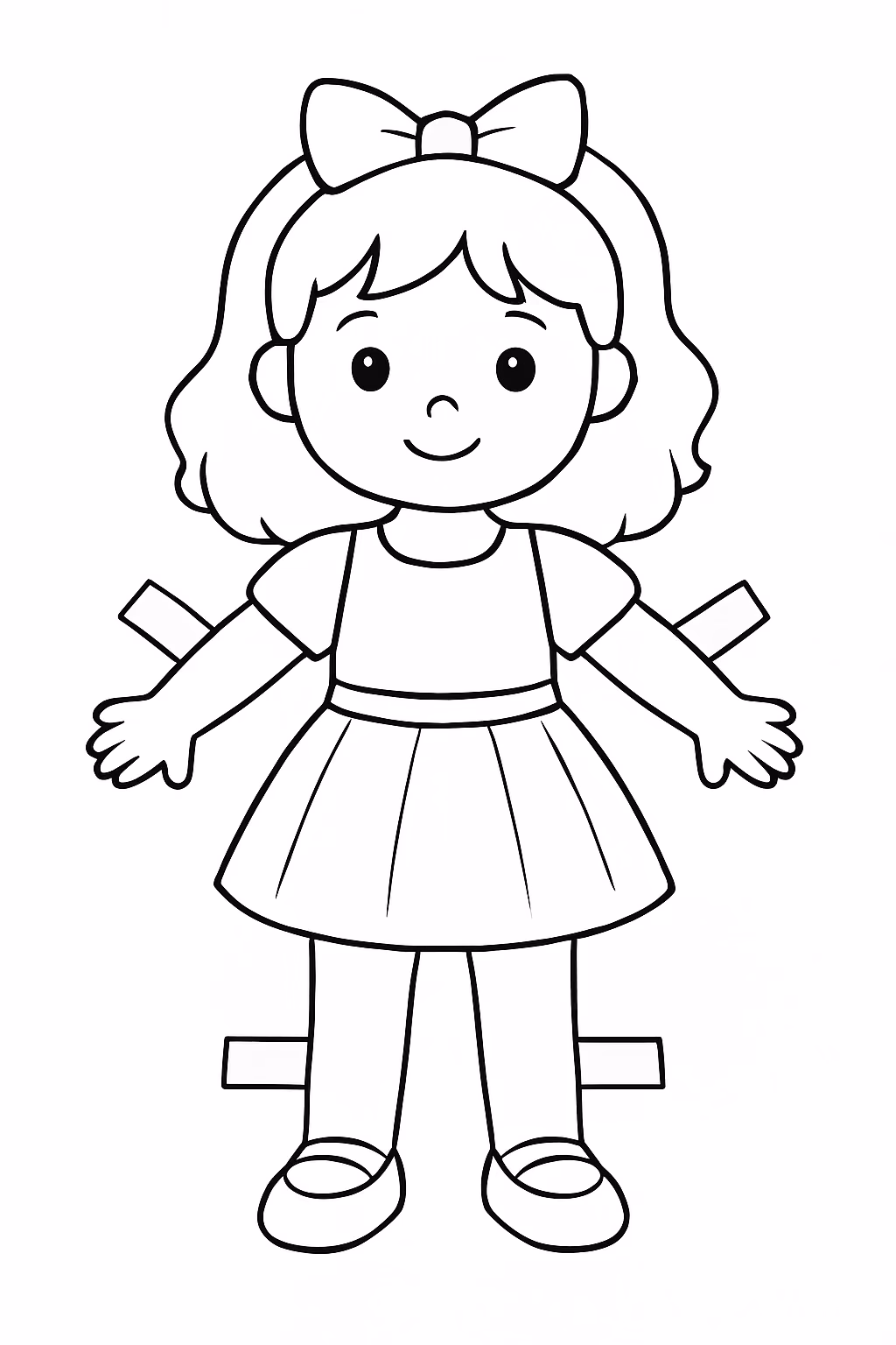Doll paper para colorir — desenho para imprimir