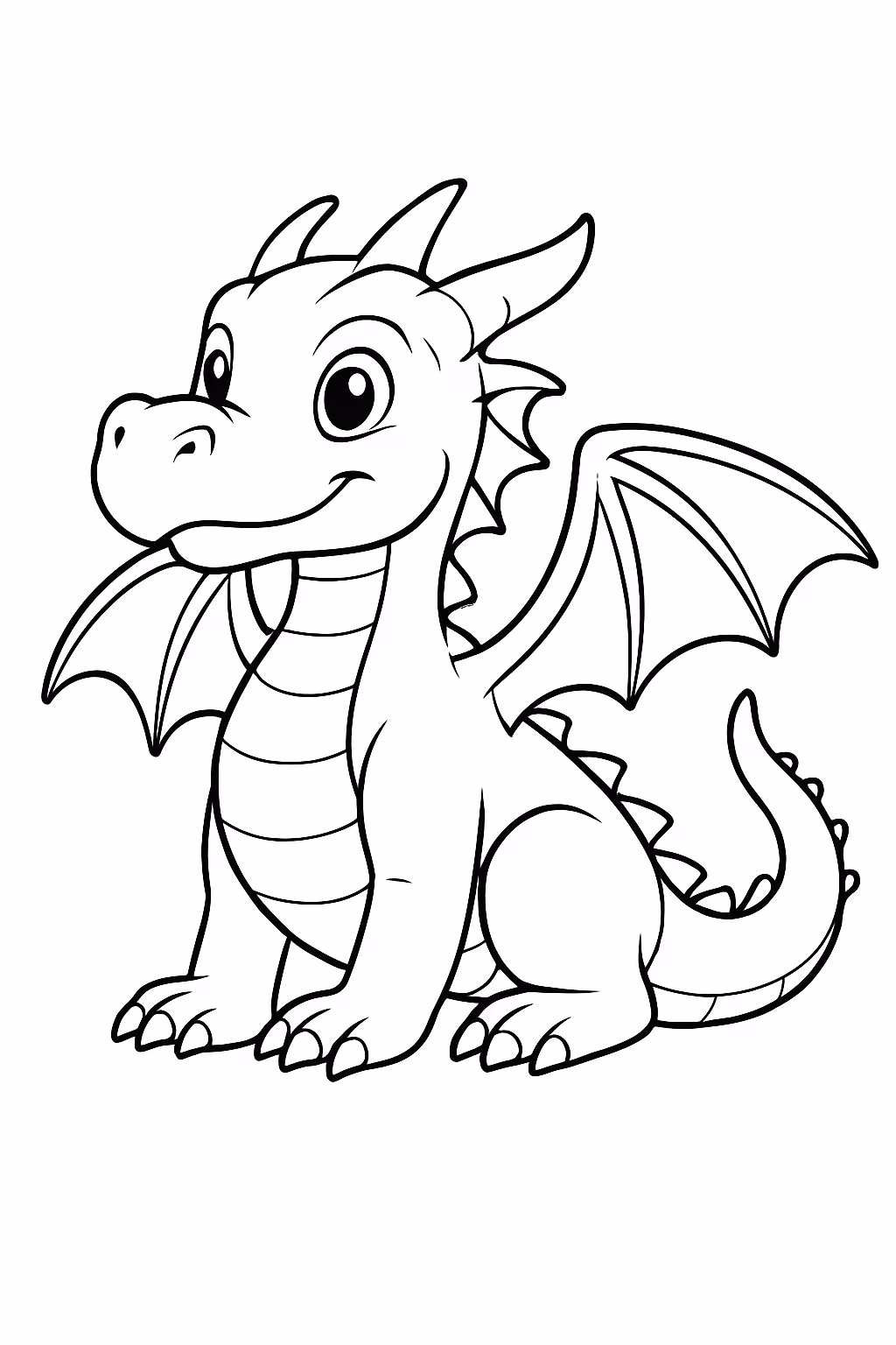 Dragao realista para colorir — desenho para imprimir