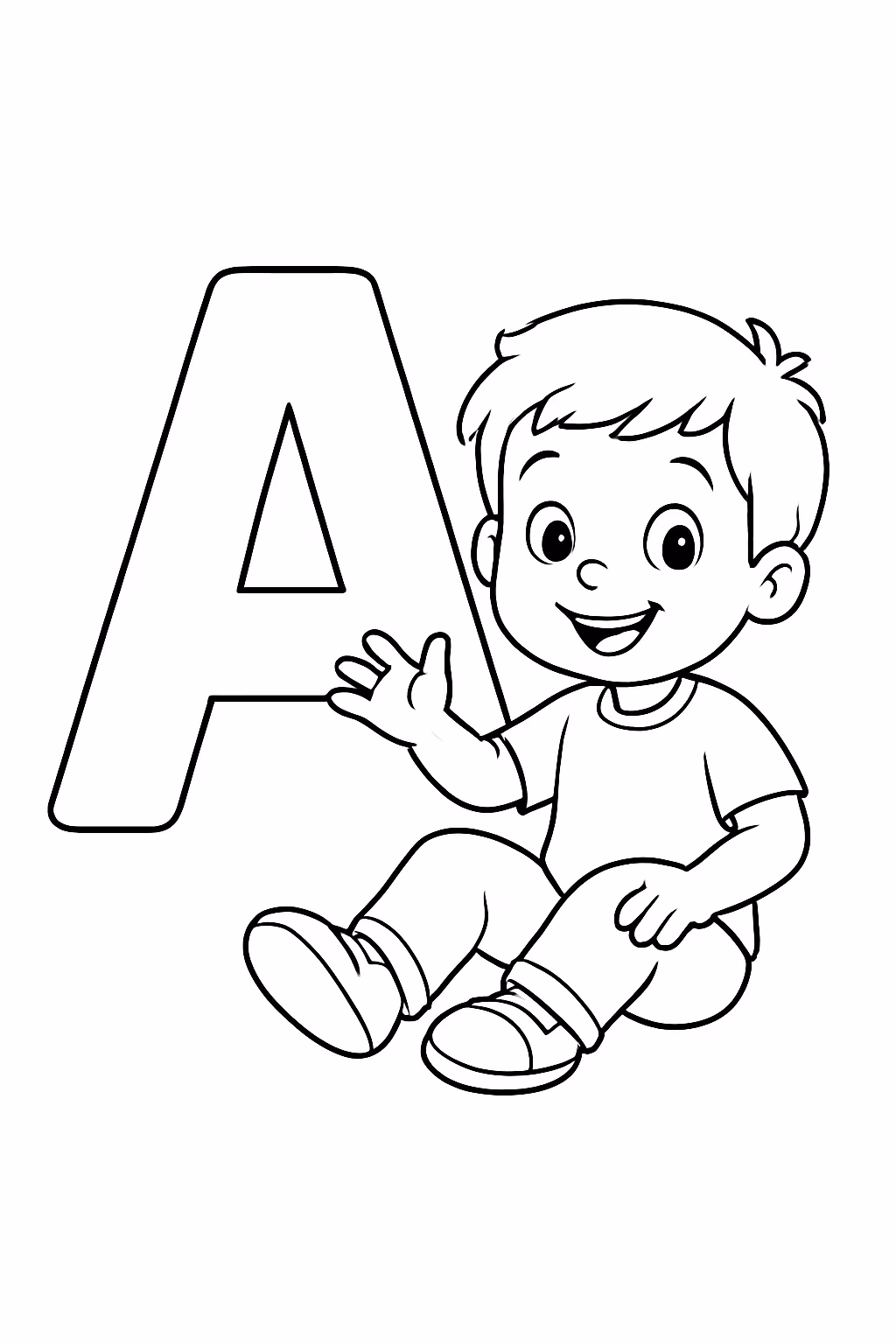 E letra grande a para colorir — desenho para imprimir