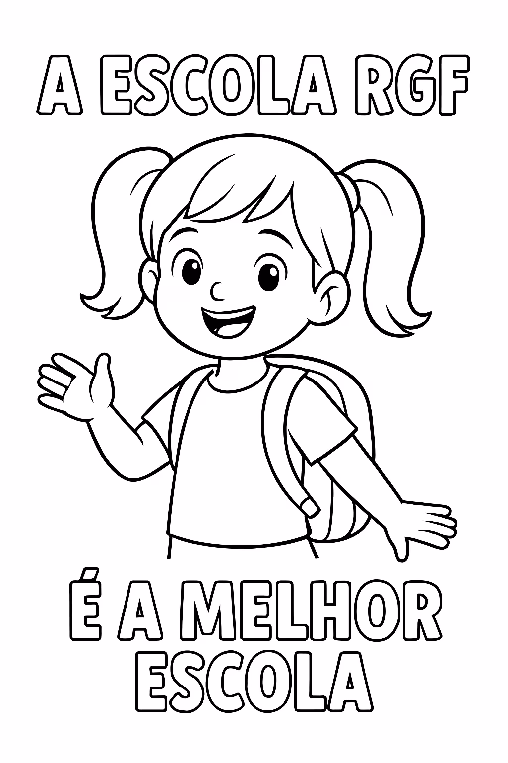 Escrito em negrito a escola rgf e a melhor escola para colorir — desenho para imprimir