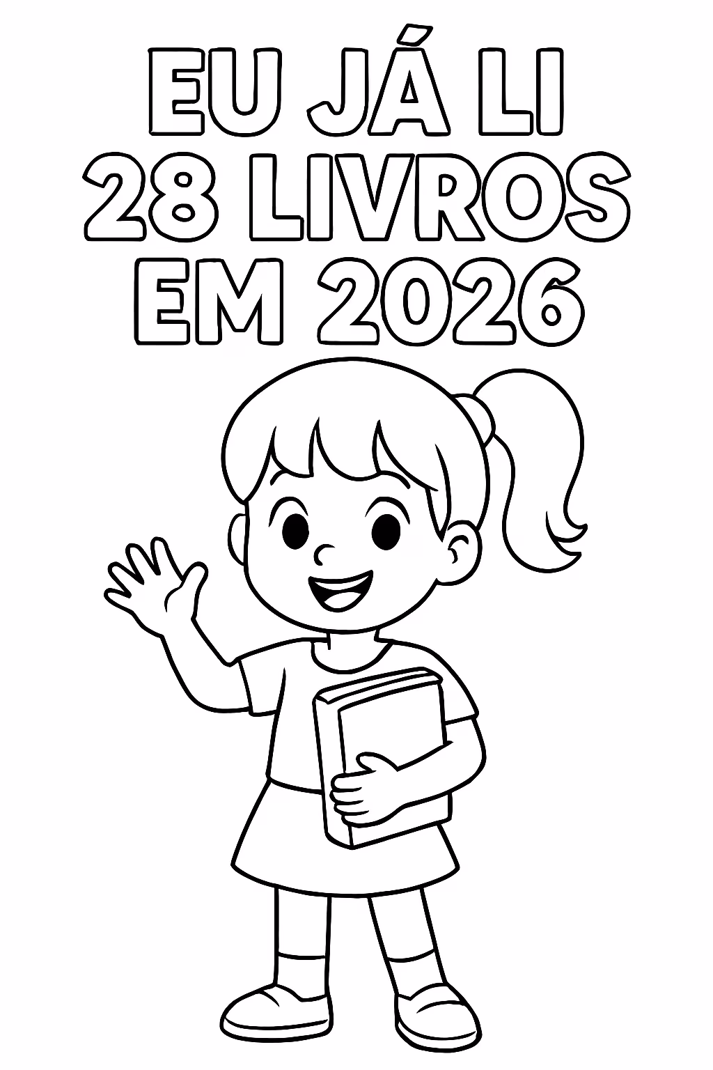 Escrito em negrito eu ja li livros em e uma para colorir — desenho para imprimir