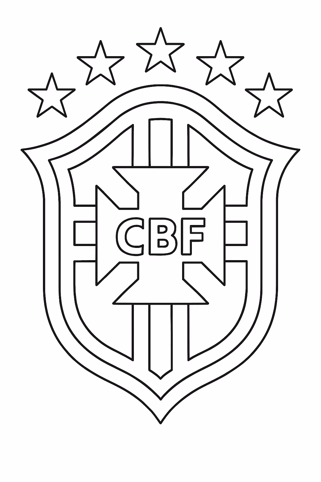 Escudo da selecao brasileira para colorir — desenho para imprimir