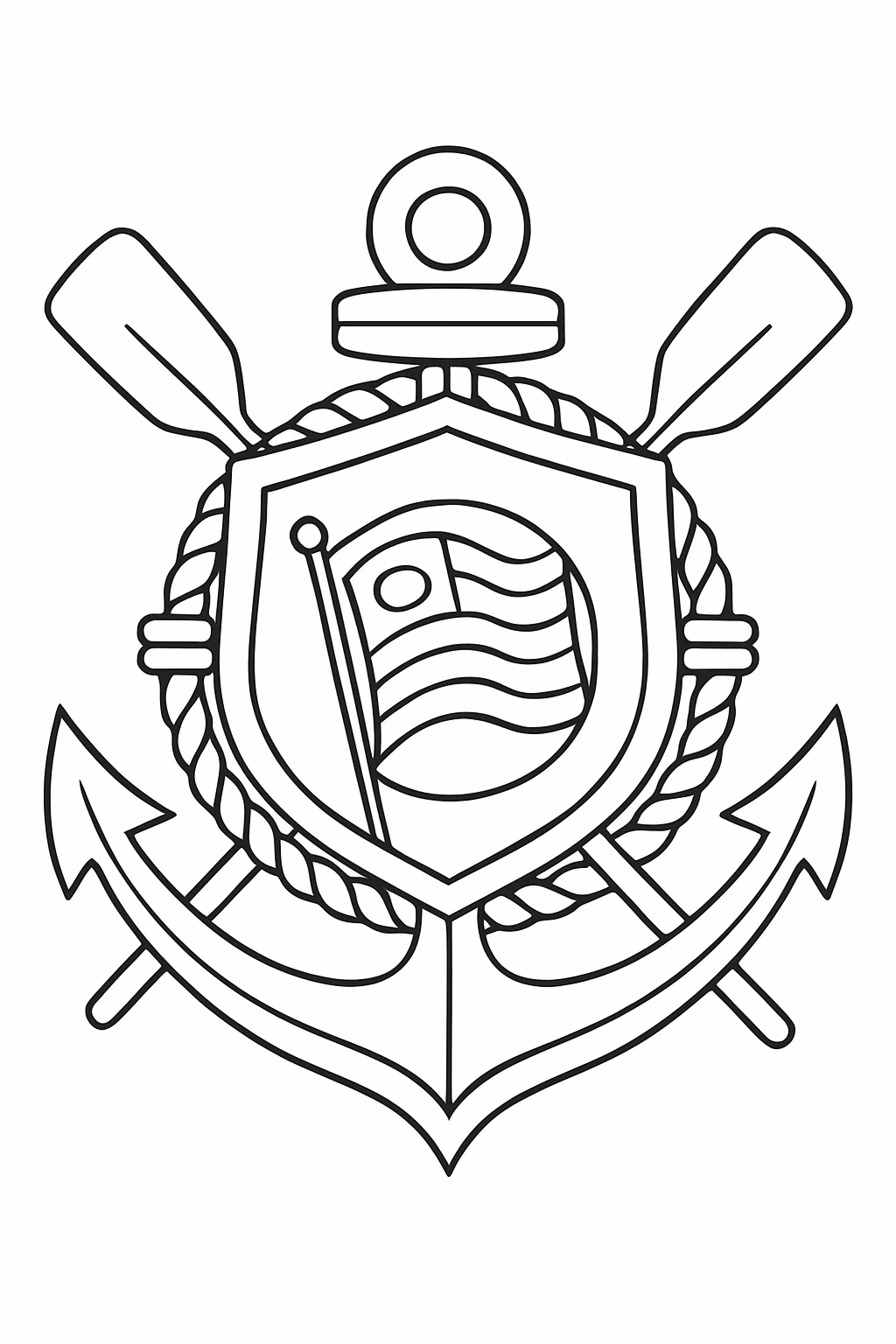 Escudo do corinthians para colorir — desenho para imprimir