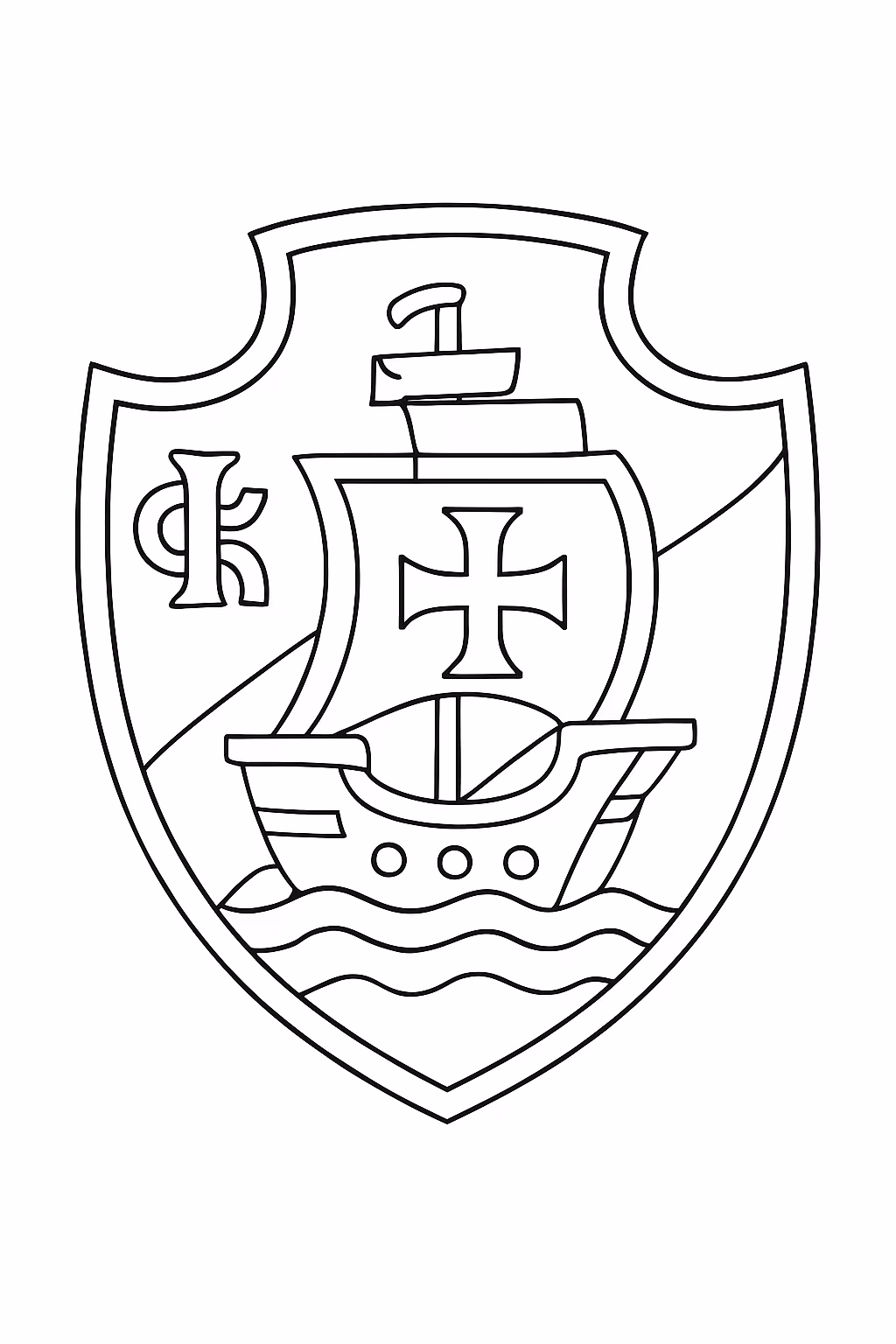 Escudo do vasco para colorir — desenho para imprimir