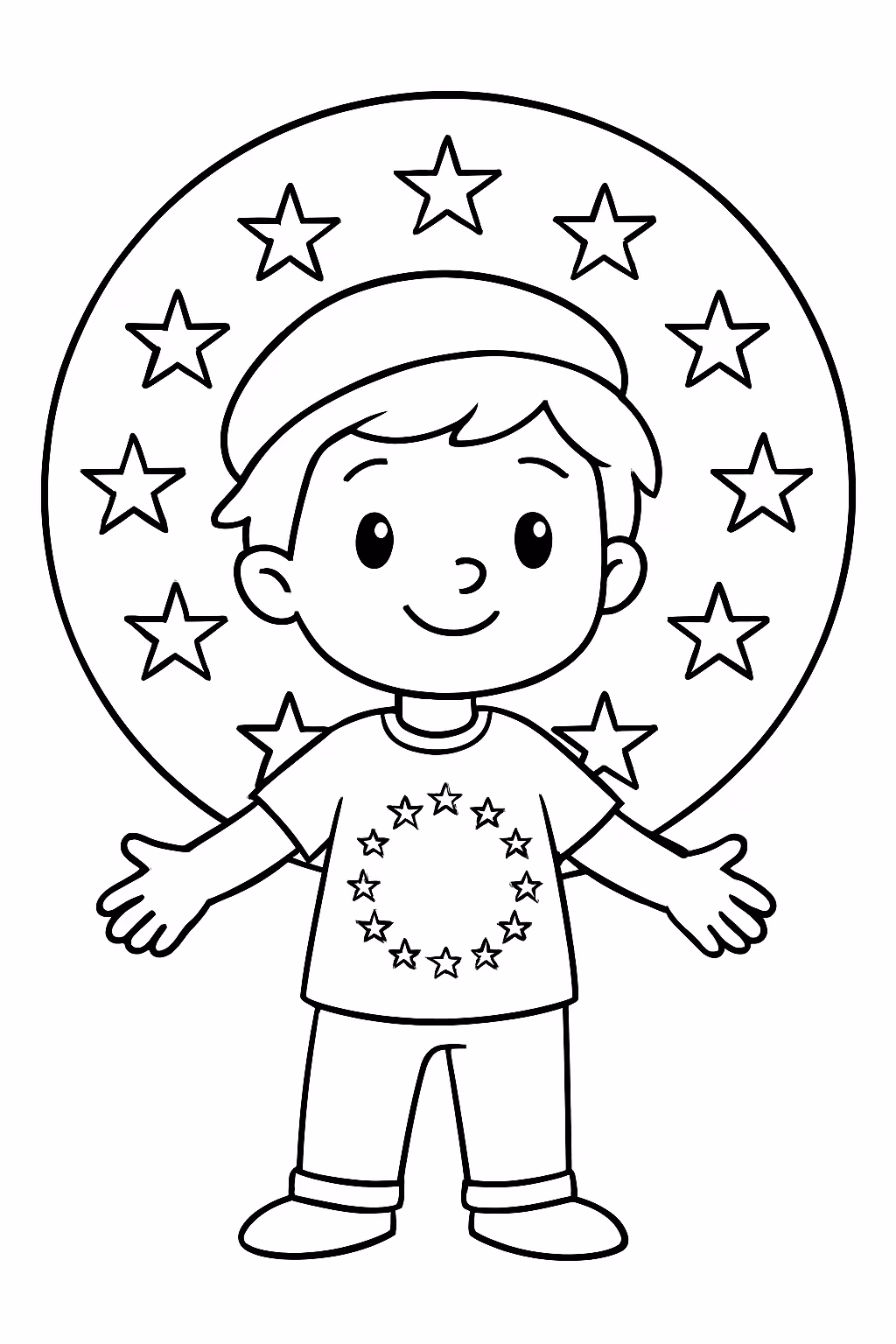 Meninos para colorir — desenho para imprimir