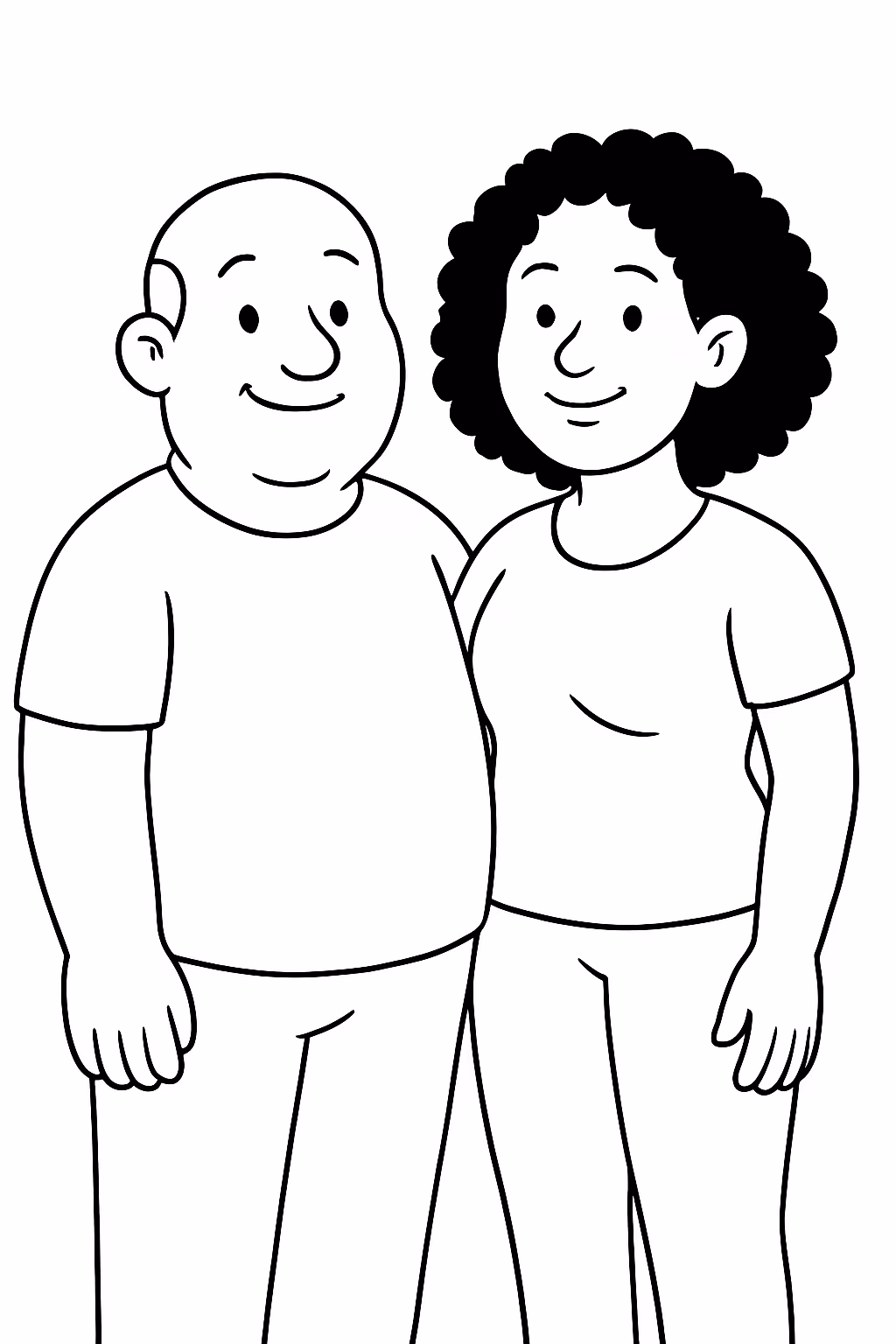 Faca um homem careca um pouquinho gordo a mae vai para colorir — desenho para imprimir