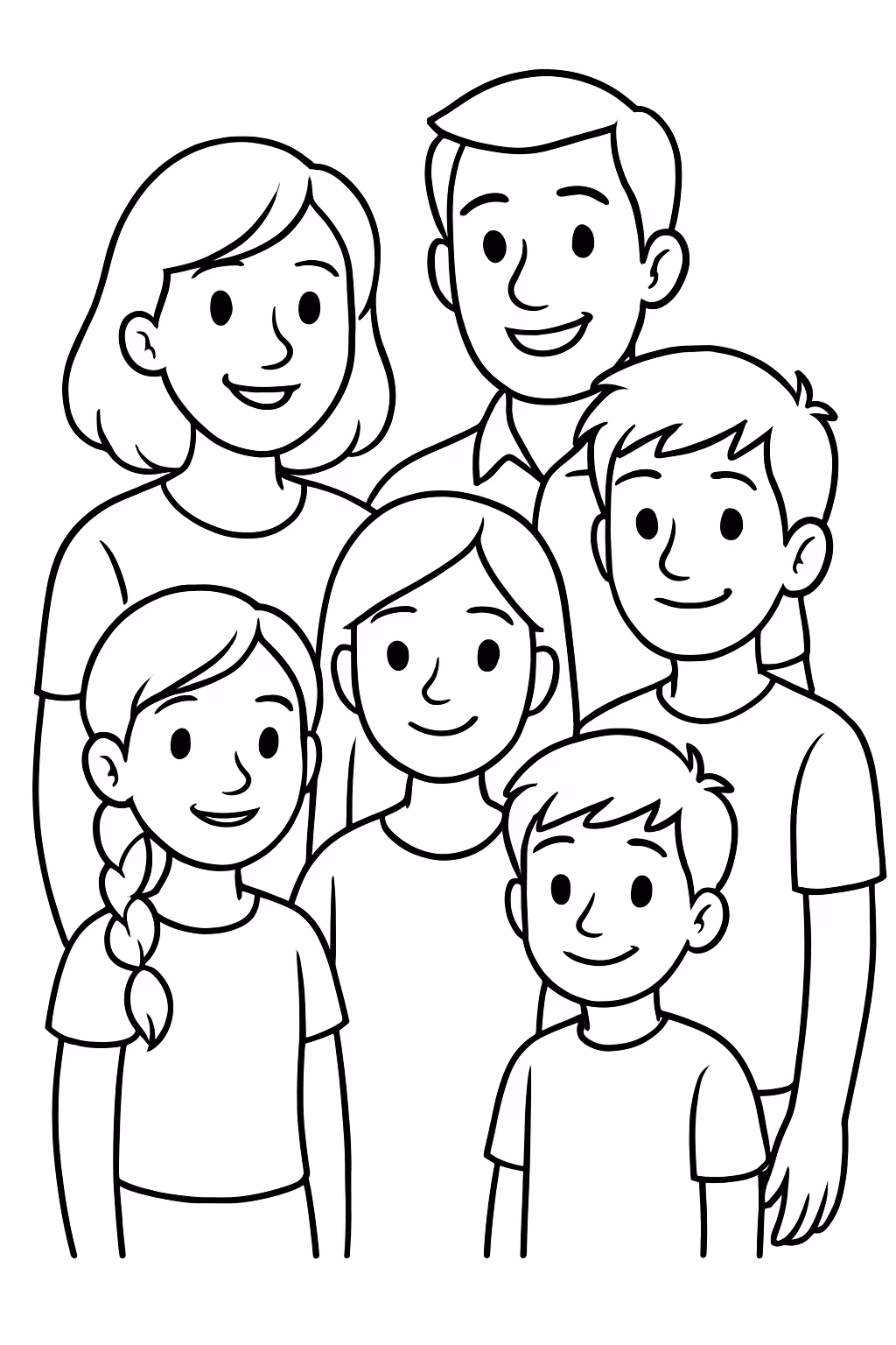 Familia pessoas adultos adoslecente criancas para colorir — desenho para imprimir