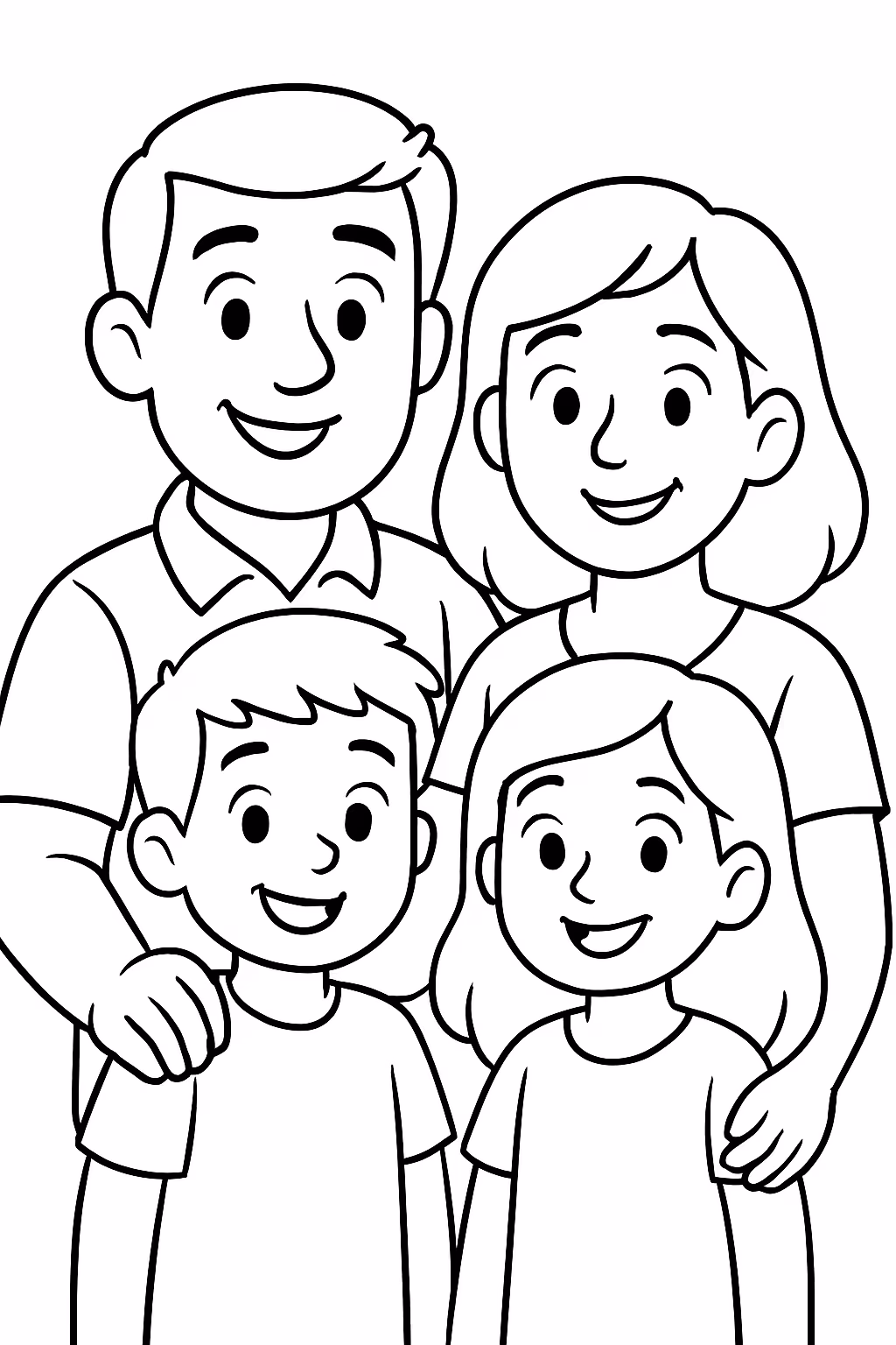 Familia para colorir — desenho para imprimir