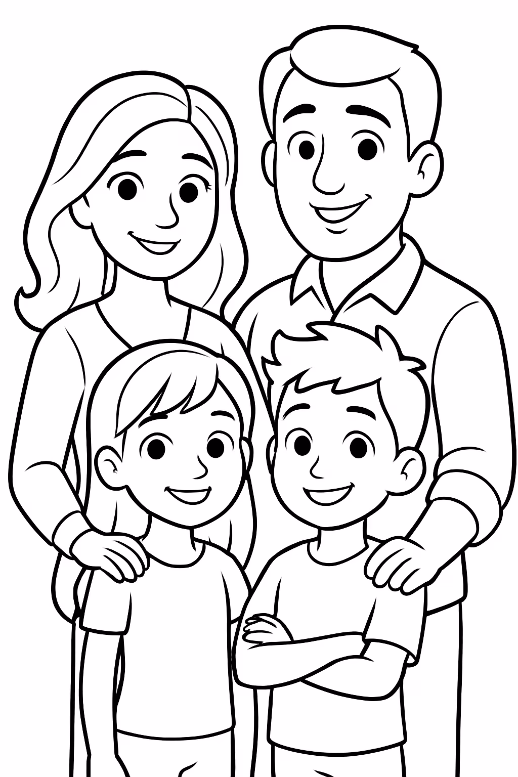 Familia dos fenticeiros de waverly place para colorir — desenho para imprimir