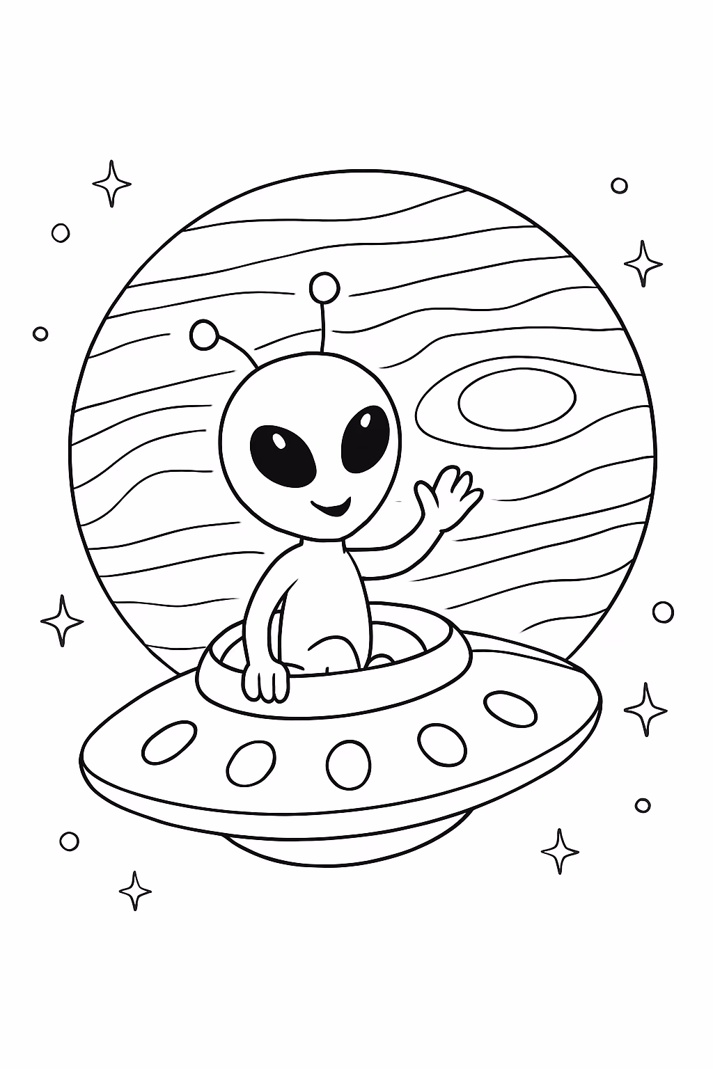 Faz um et em jupiter para colorir — desenho para imprimir