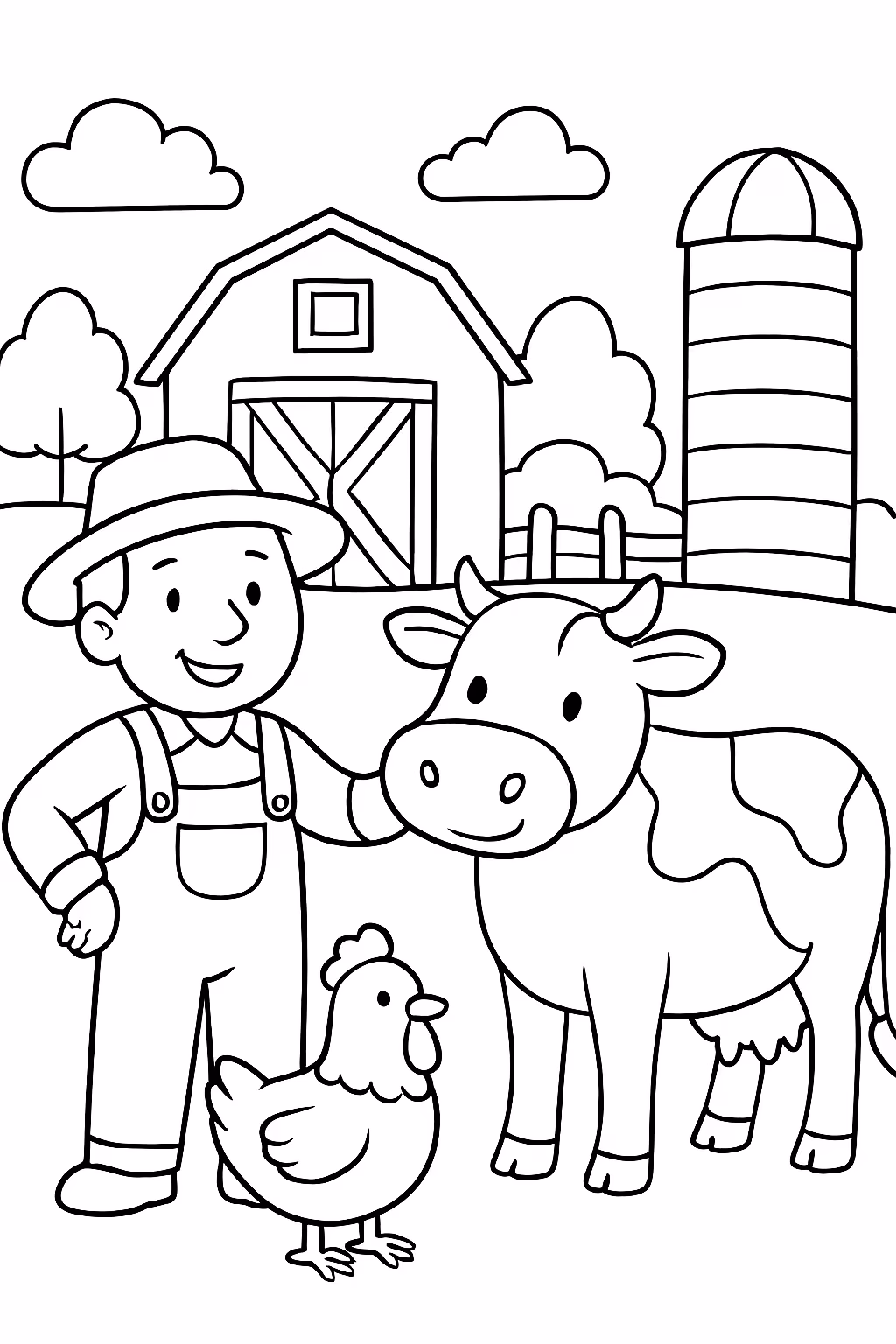 Fazenda para colorir — desenho para imprimir