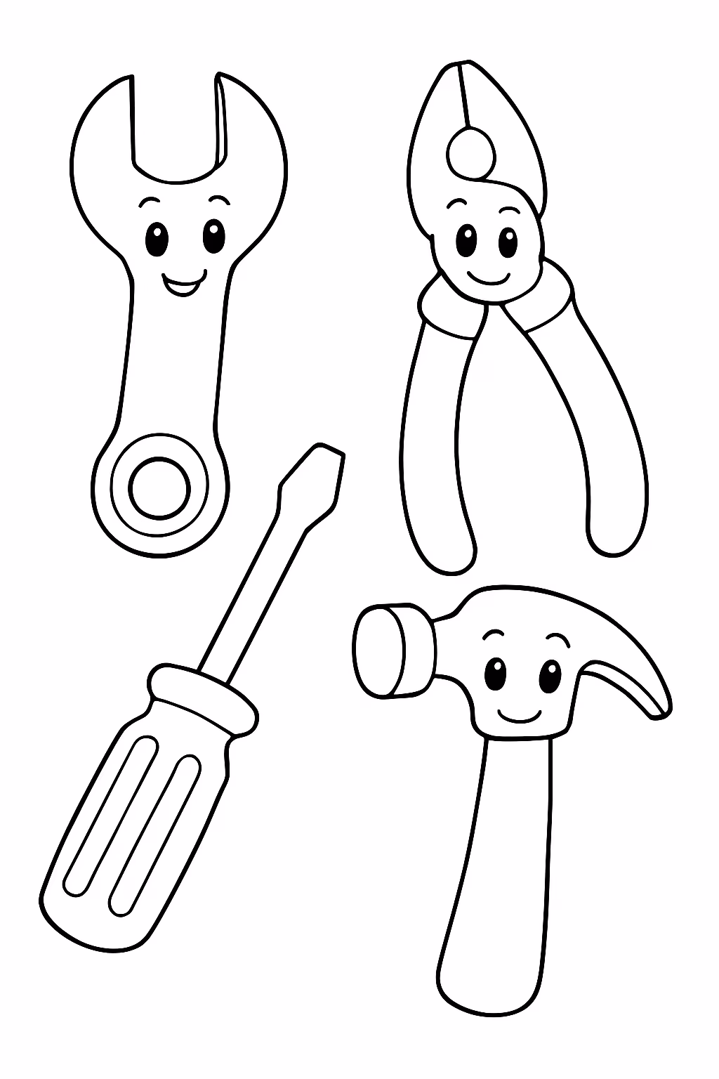Ferramentas para colorir — desenho para imprimir