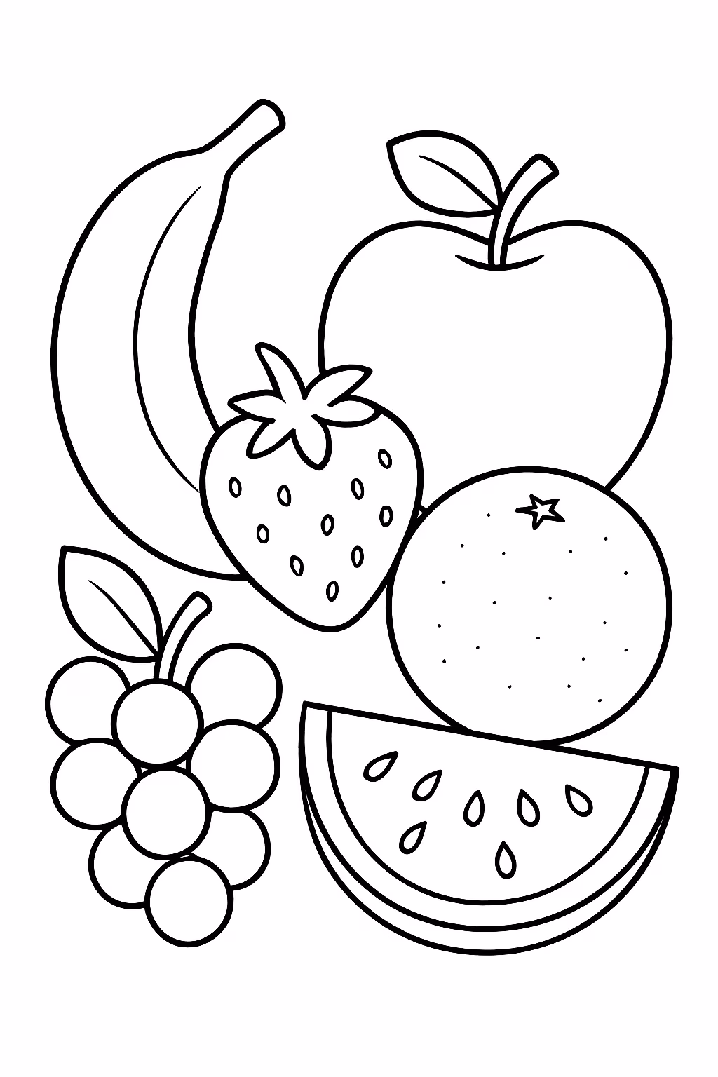 Fruta para colorir — desenho para imprimir