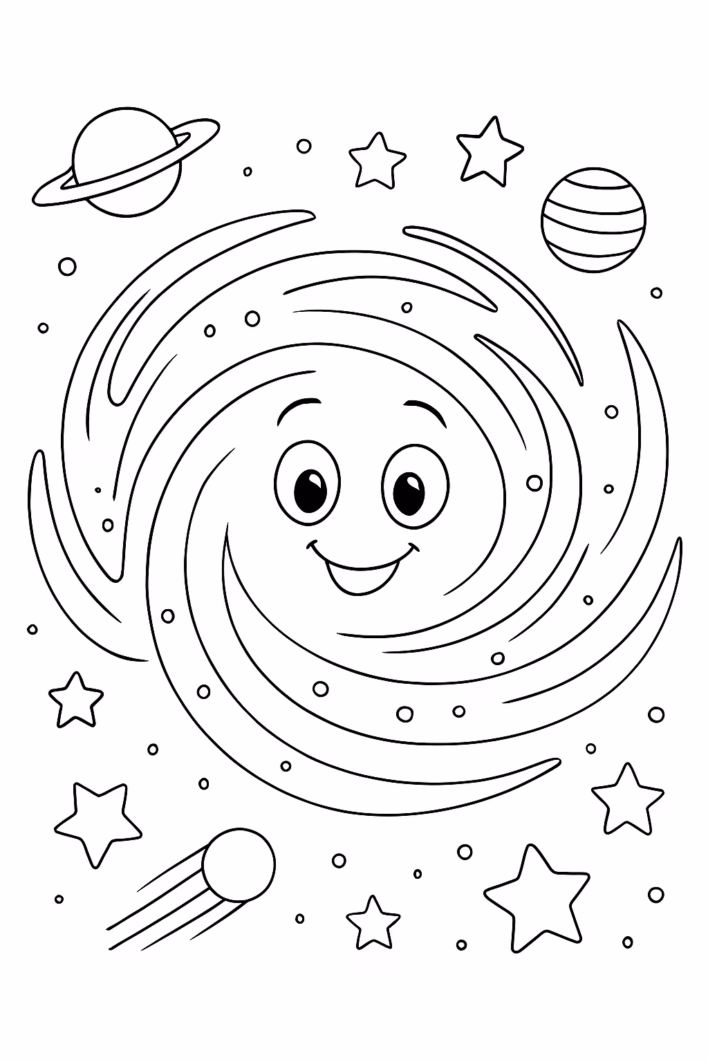 Galaxia para colorir — desenho para imprimir