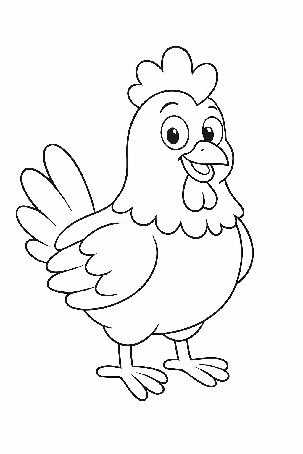 Galinha para colorir — desenho para imprimir