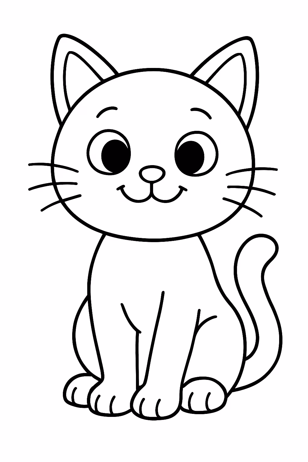 Gata fofo para colorir — desenho para imprimir