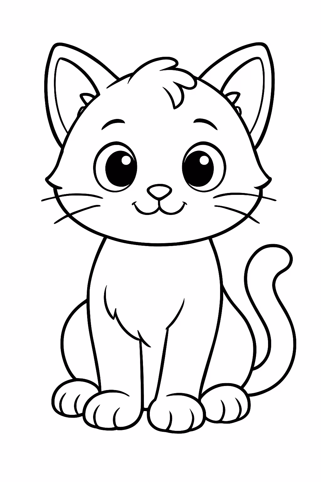 Gatinho para colorir — desenho para imprimir