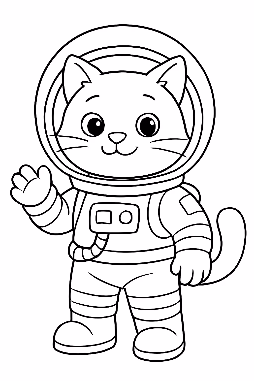 Gato astronautas russos o dia inteiro para colorir — desenho para imprimir