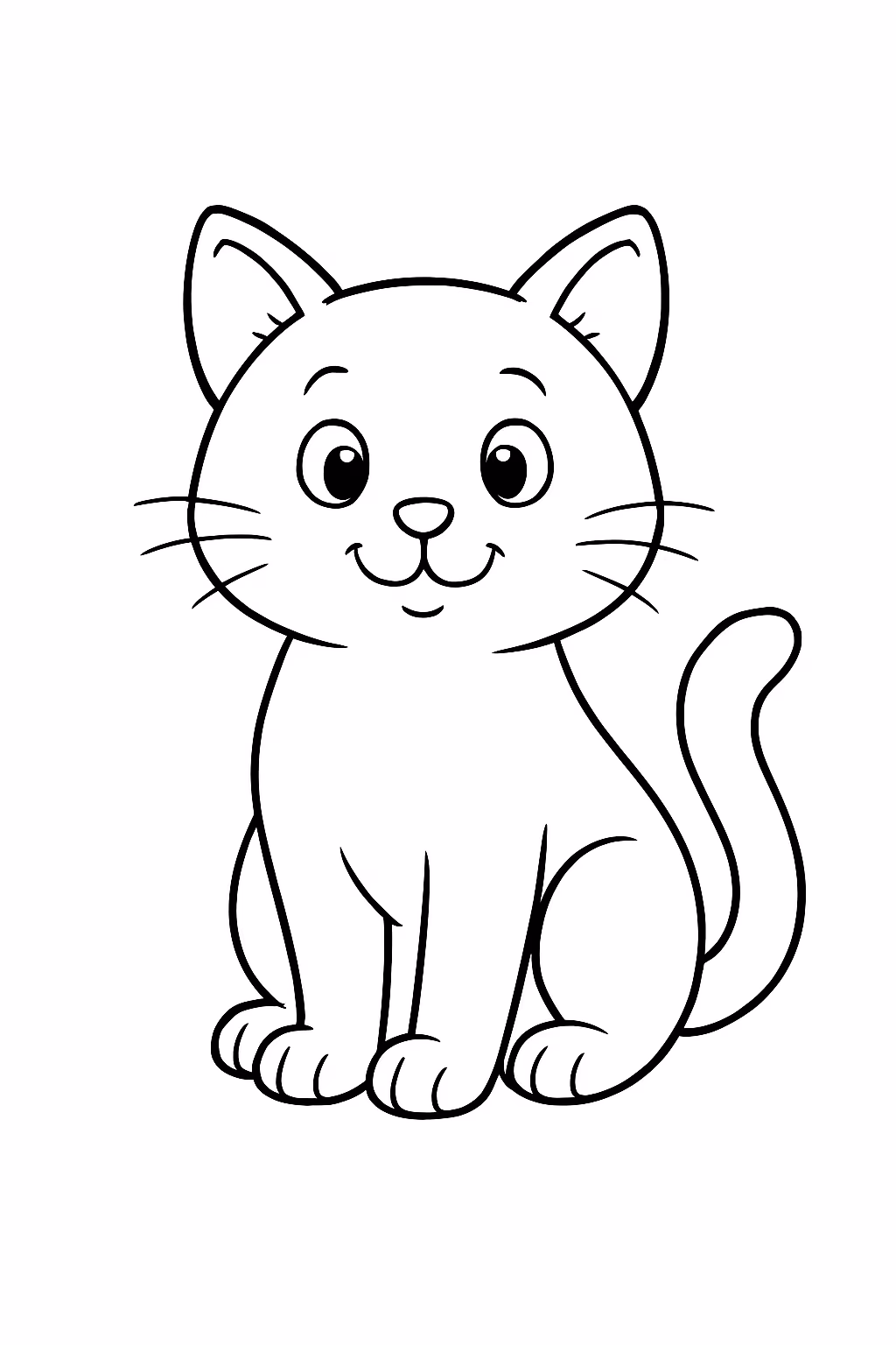 Gato branco pintar para colorir — desenho para imprimir