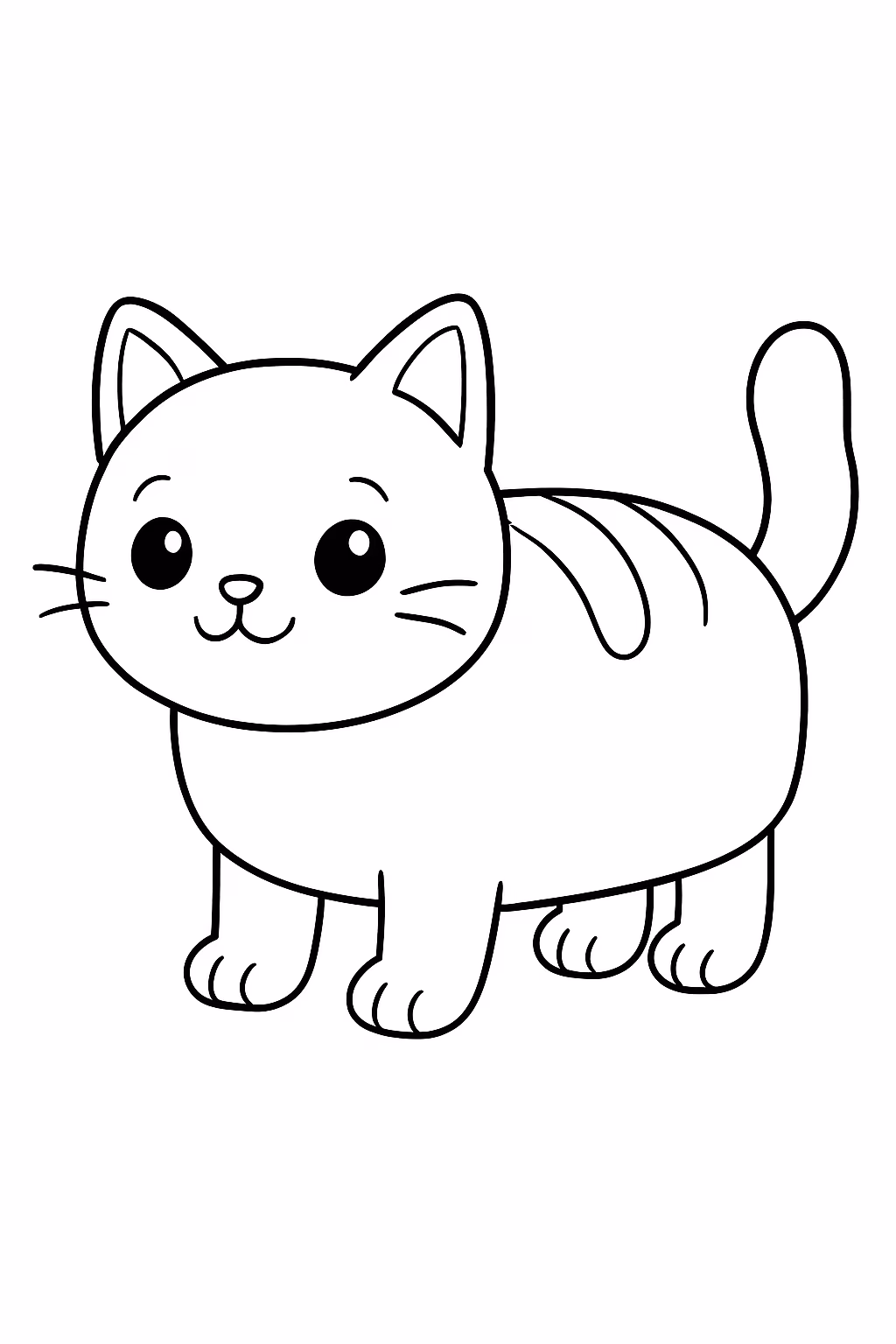 Gato cinza com corpo de pao para colorir — desenho para imprimir