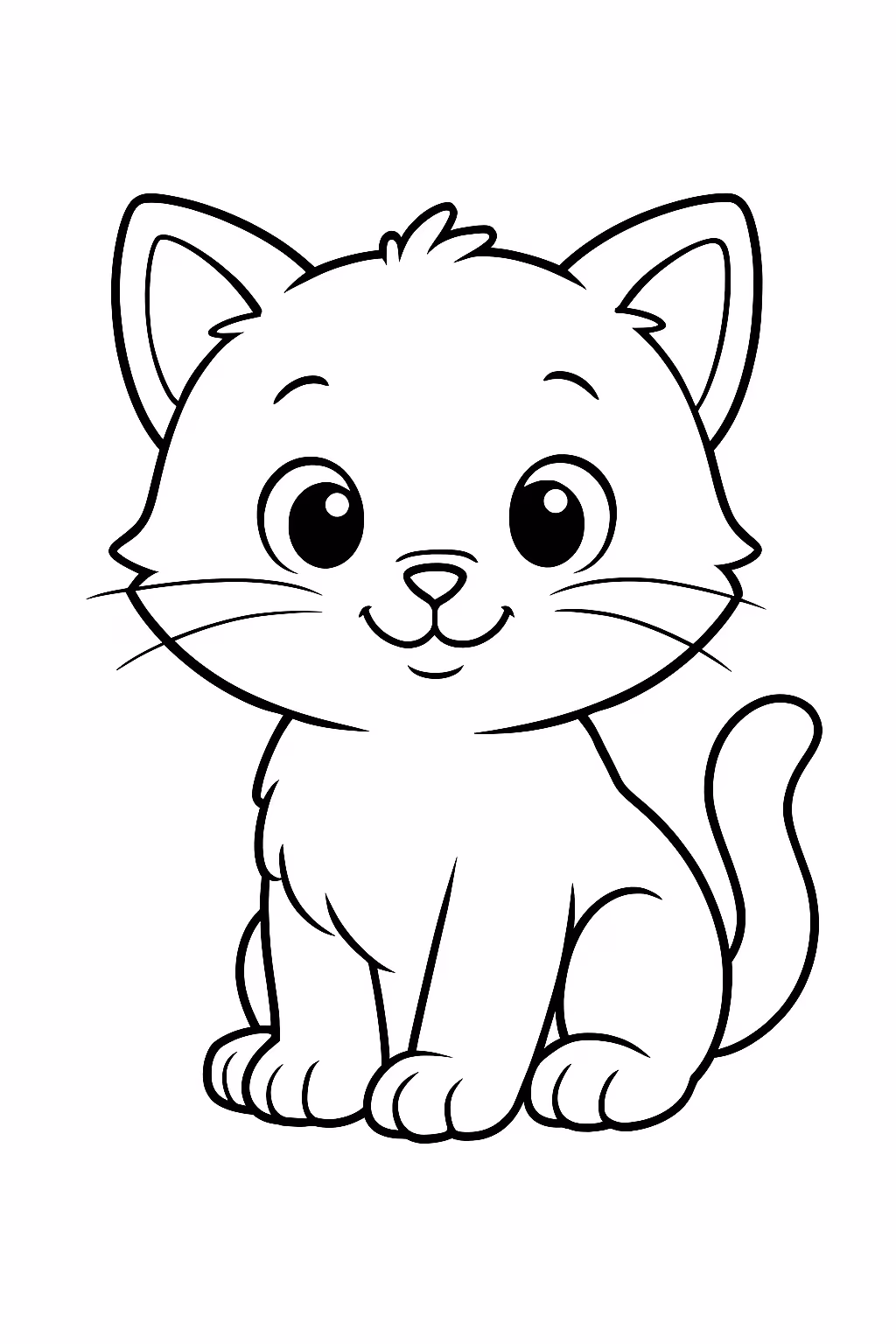 Gato fofinho para colorir — desenho para imprimir