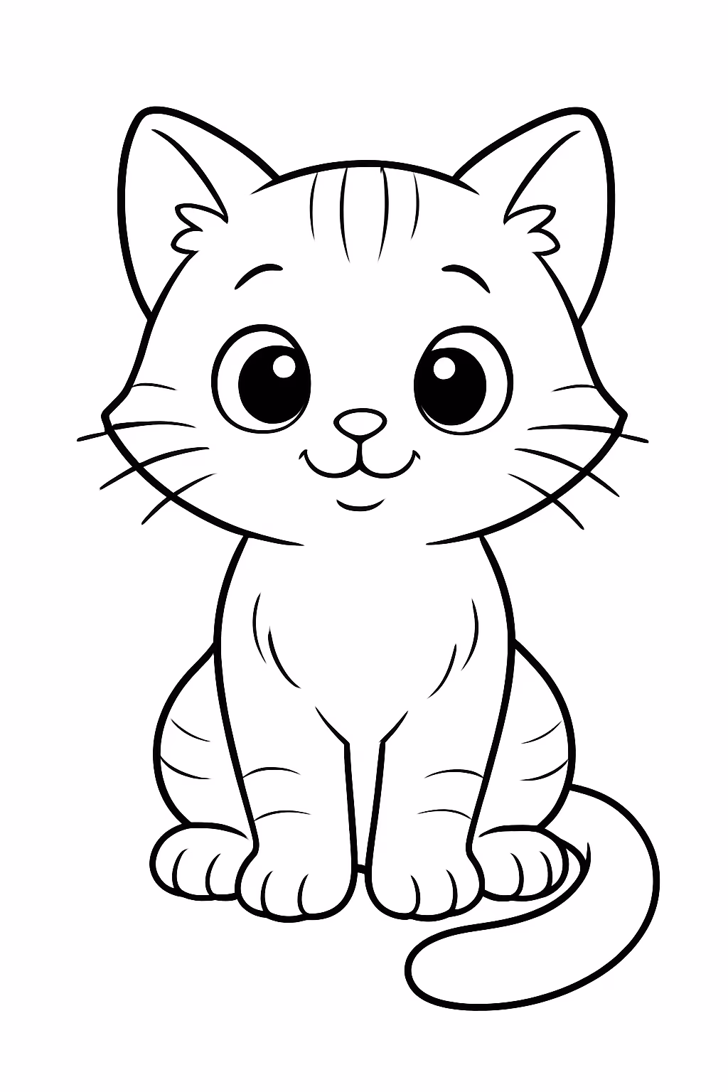 Gato muito fofinho para colorir — desenho para imprimir