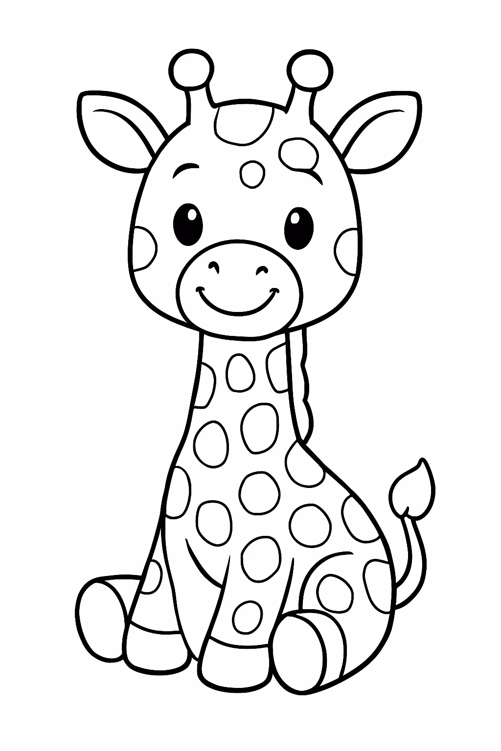 Girafa fofa para colorir — desenho para imprimir