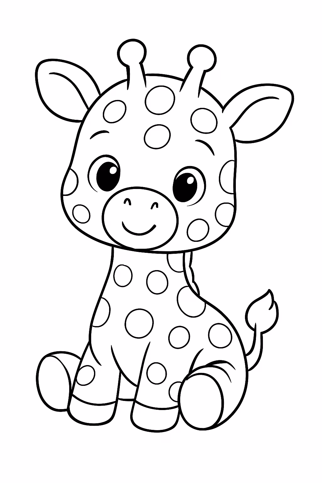 Girafa fofa sem fundo bebe para colorir — desenho para imprimir