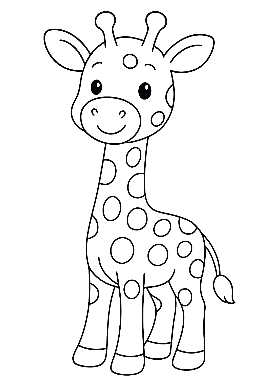 Girafa fofa sem fundo para colorir — desenho para imprimir