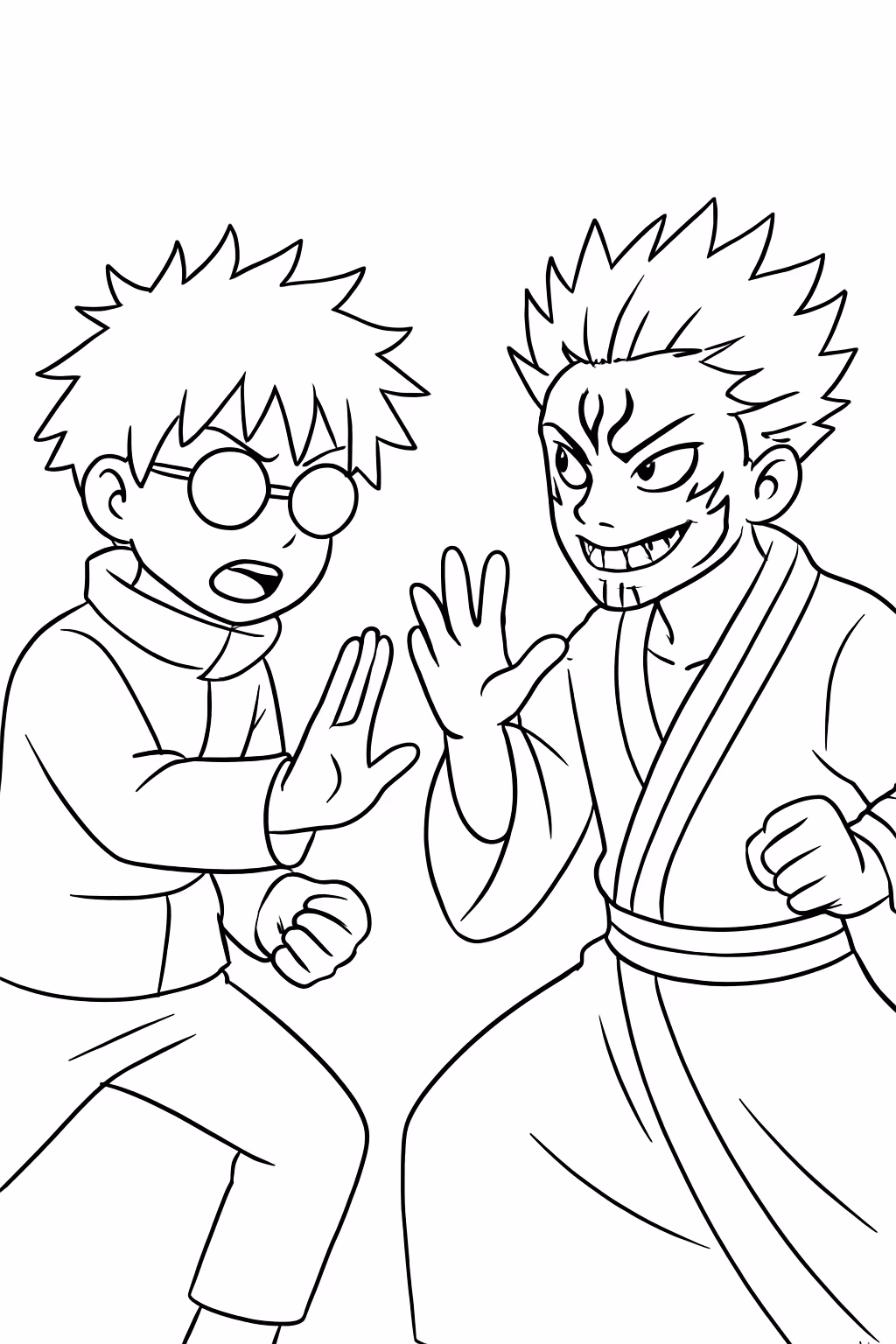 Gojo vs sukuna para colorir — desenho para imprimir