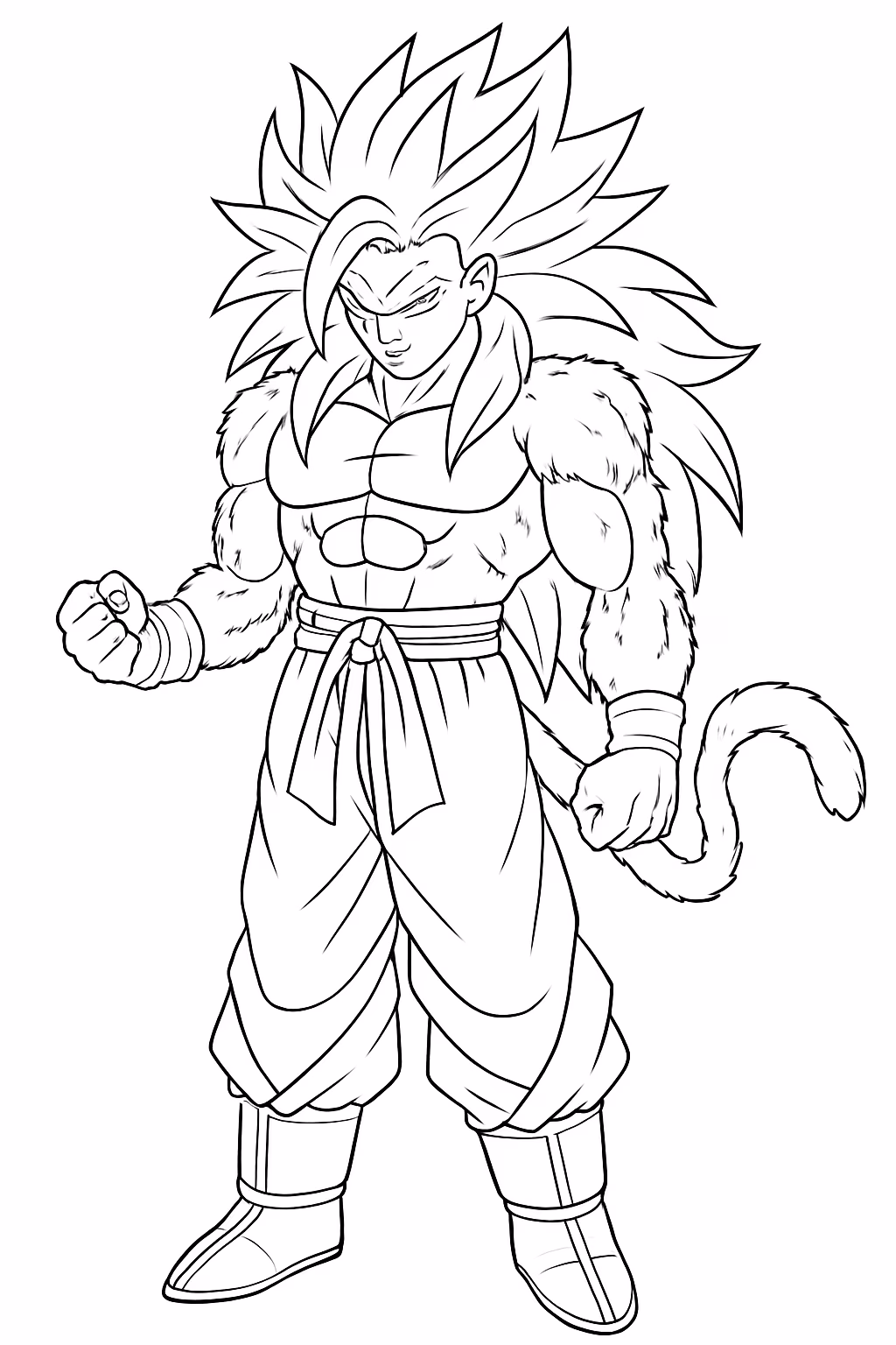 Goku adulto super sayajin para colorir — desenho para imprimir
