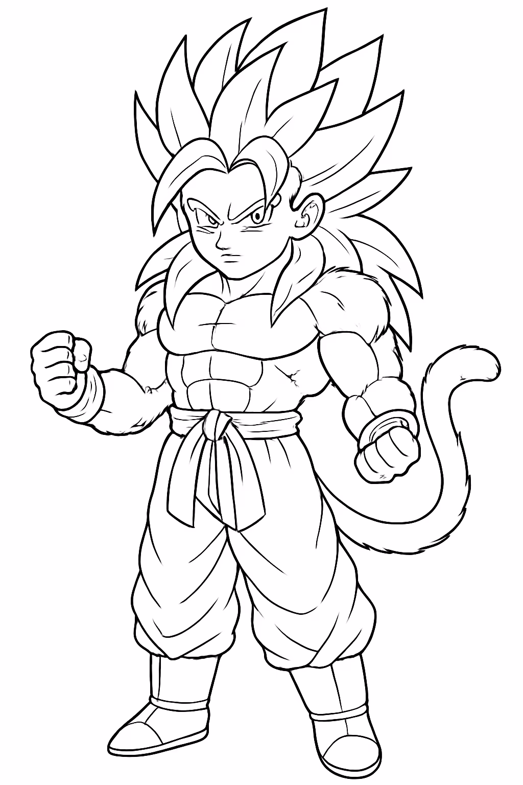 Goku super sayajin para colorir — desenho para imprimir
