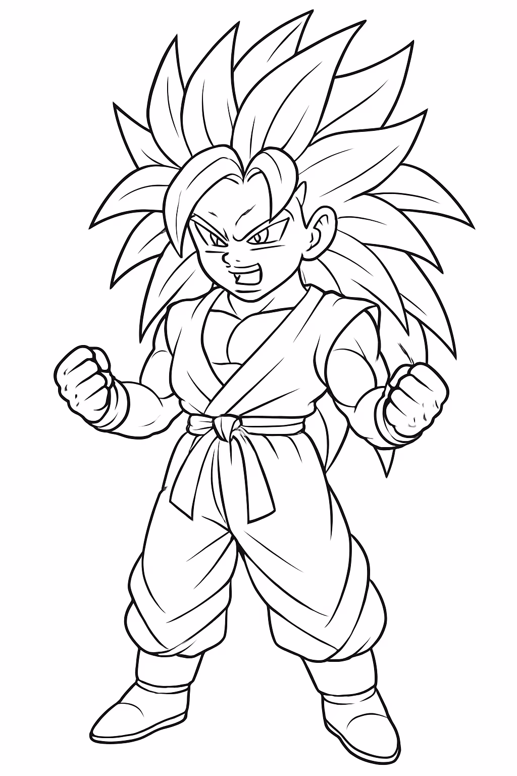 Goku super sayajin para colorir — desenho para imprimir