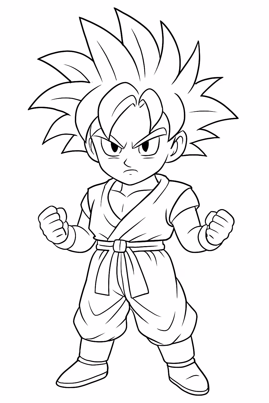Goku super sayajin para colorir — desenho para imprimir