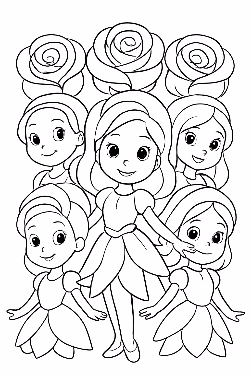 Grupo dos rosa da emilly vick para colorir — desenho para imprimir